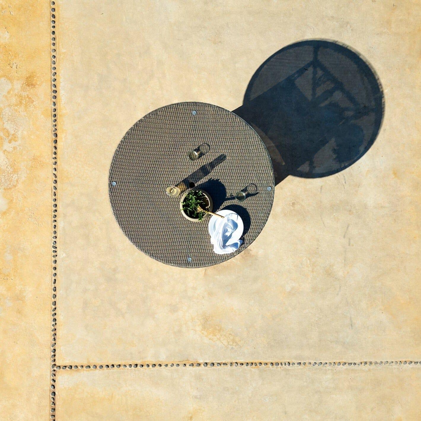 Kemble 4 Seater Rattan Round Outdoor Dining Table & Chair Set - Natural Brown - Laura James