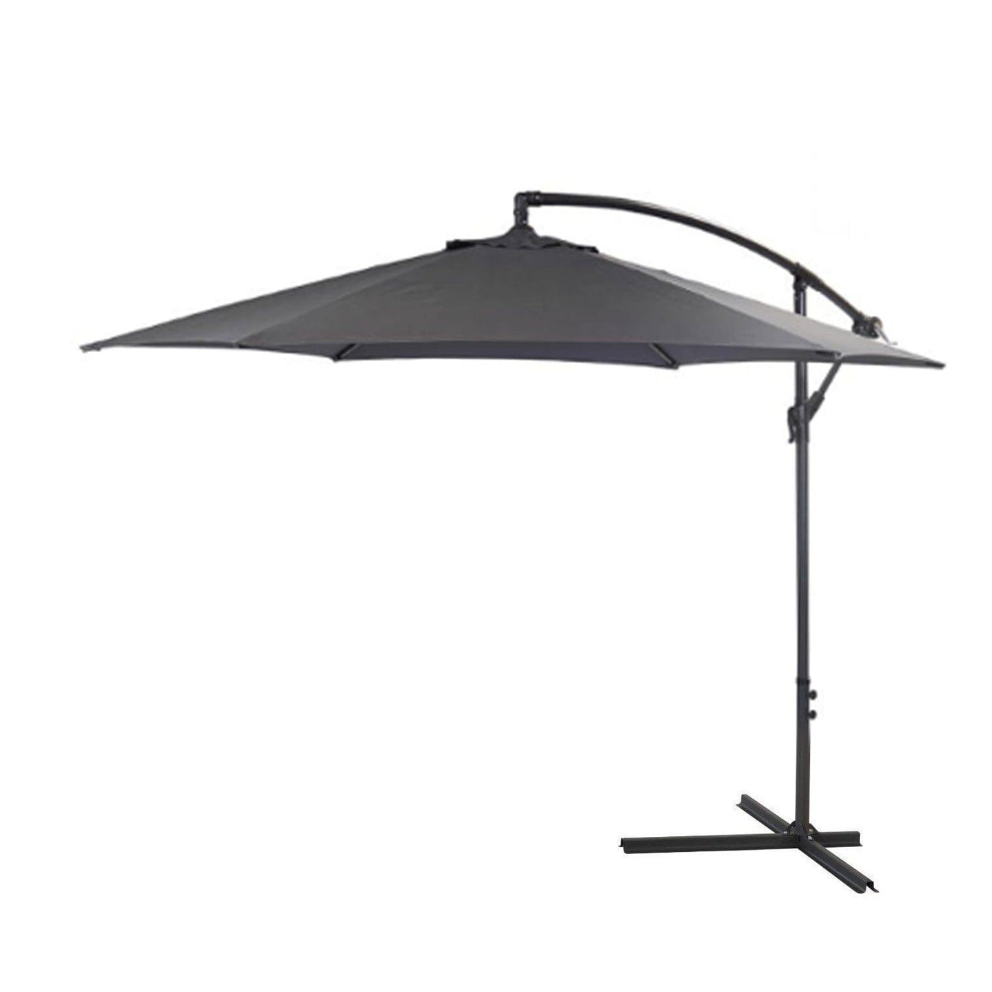 Lean Over 2.9m Round Parasol - Grey