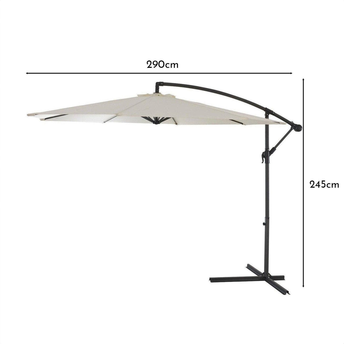 Lean Over 2.9m Round Parasol - Laura James