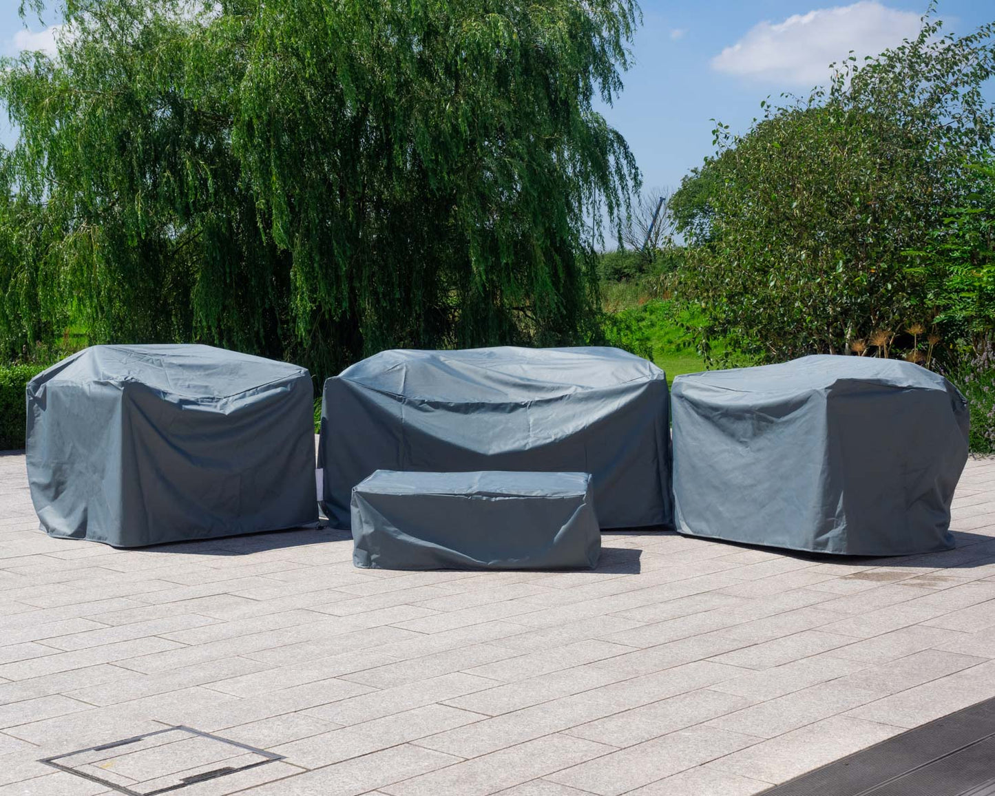 Lisbon 3 Seater Rattan Garden Sofa Set in Grey