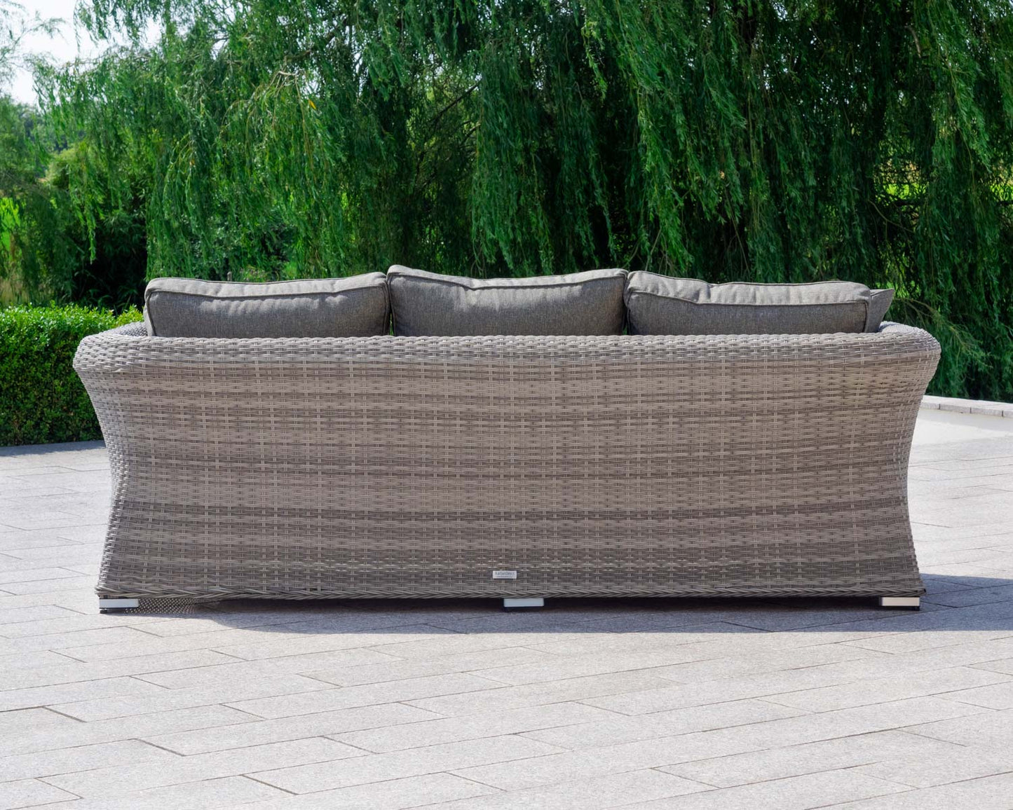 Lisbon 3 Seater Rattan Garden Sofa Set in Grey