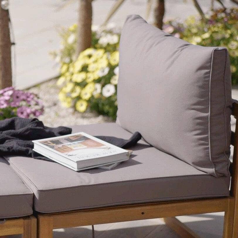 Rowan 2 Seater Wooden Garden Sofa - Grey