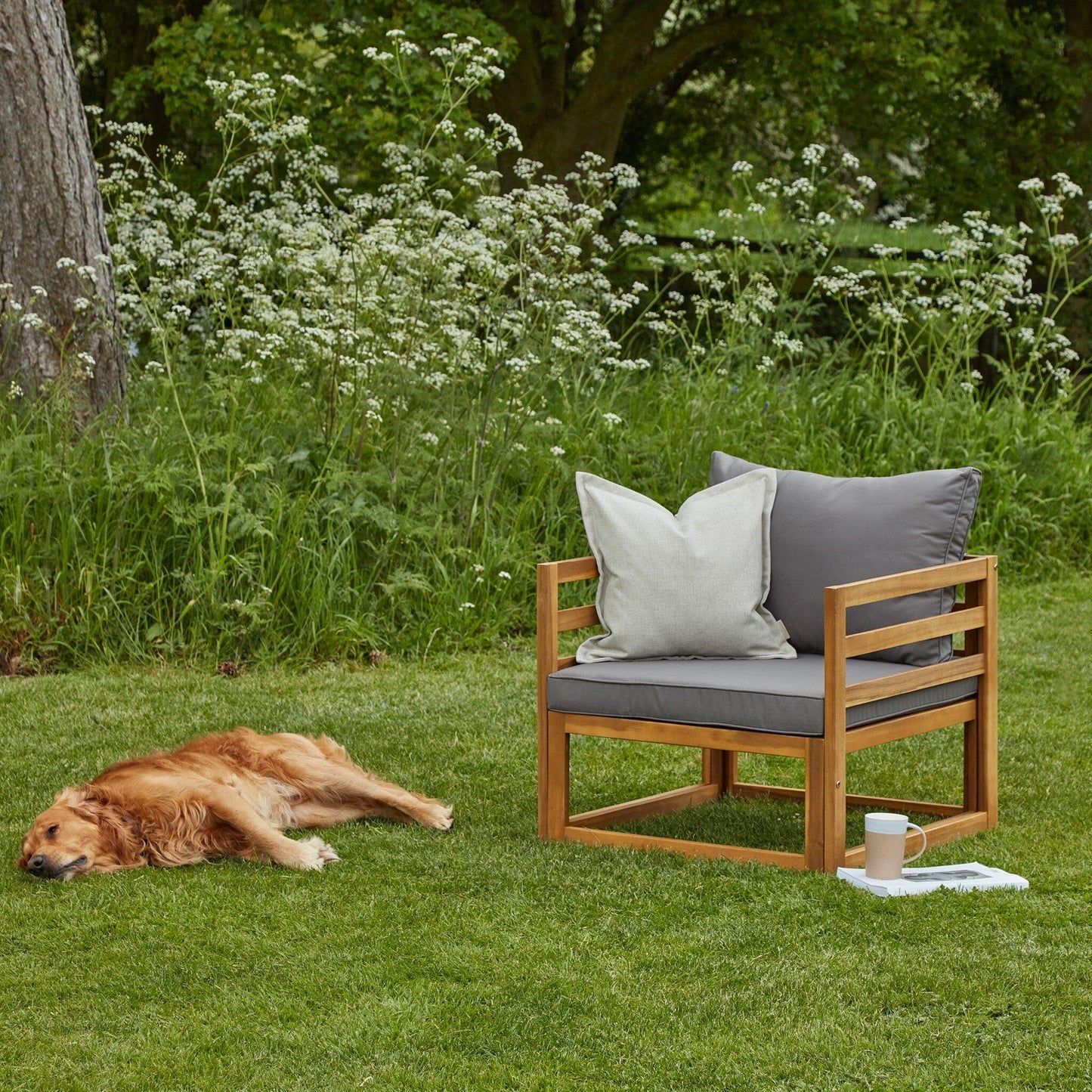Rowan Wooden Garden Armchair - Laura James