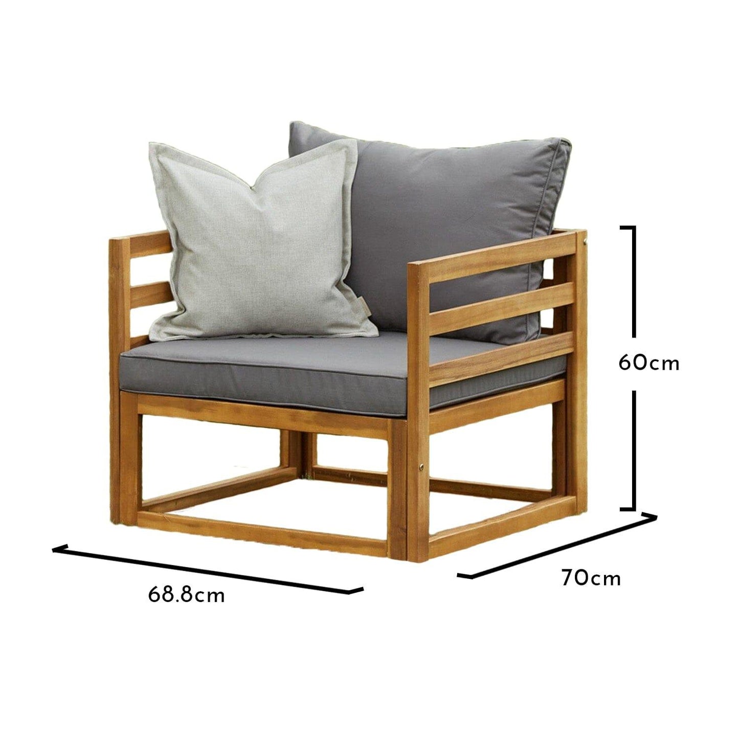 Rowan Wooden Garden Armchair - Laura James