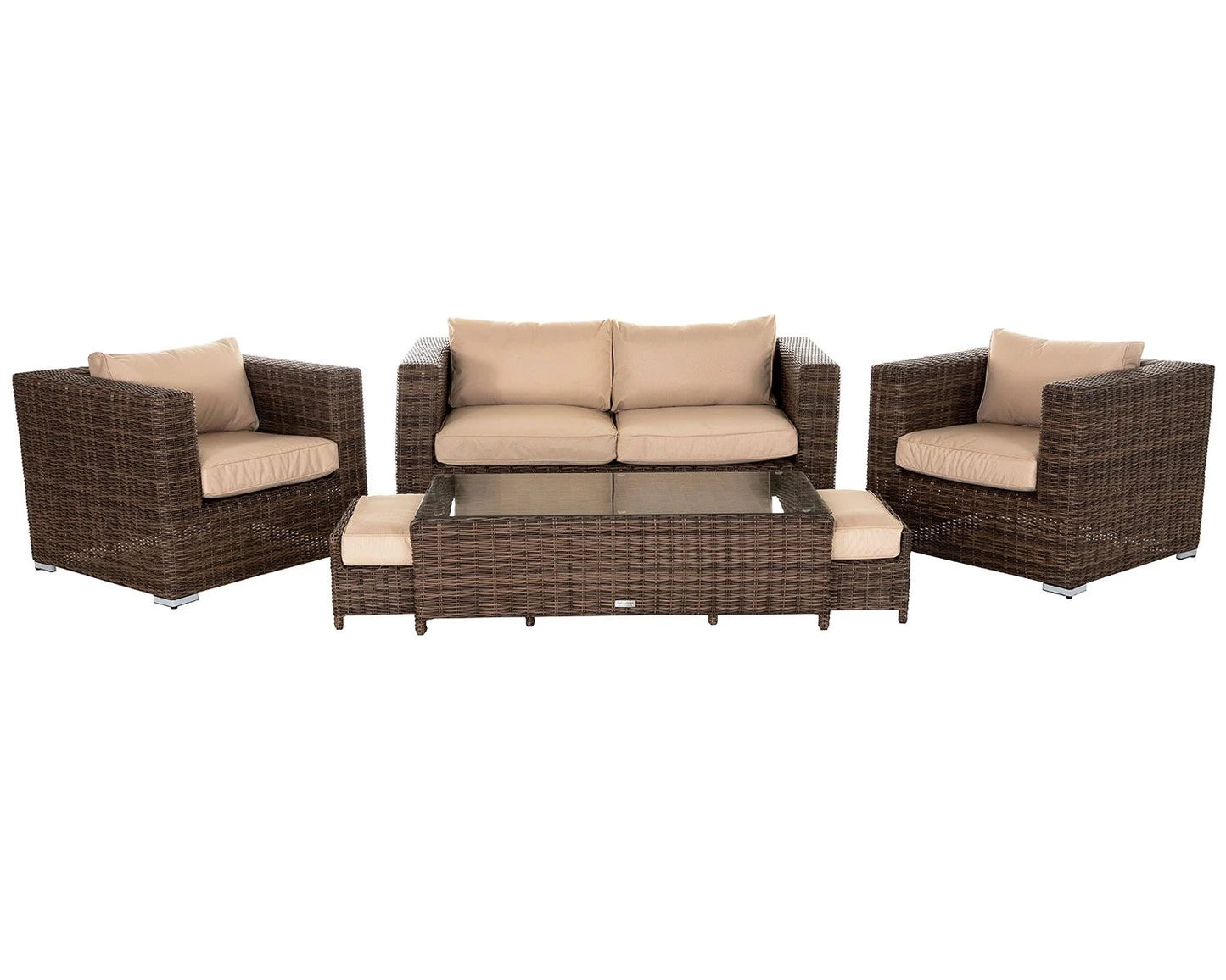 Ascot 2 Seat Sofa in Truffle and Champagne