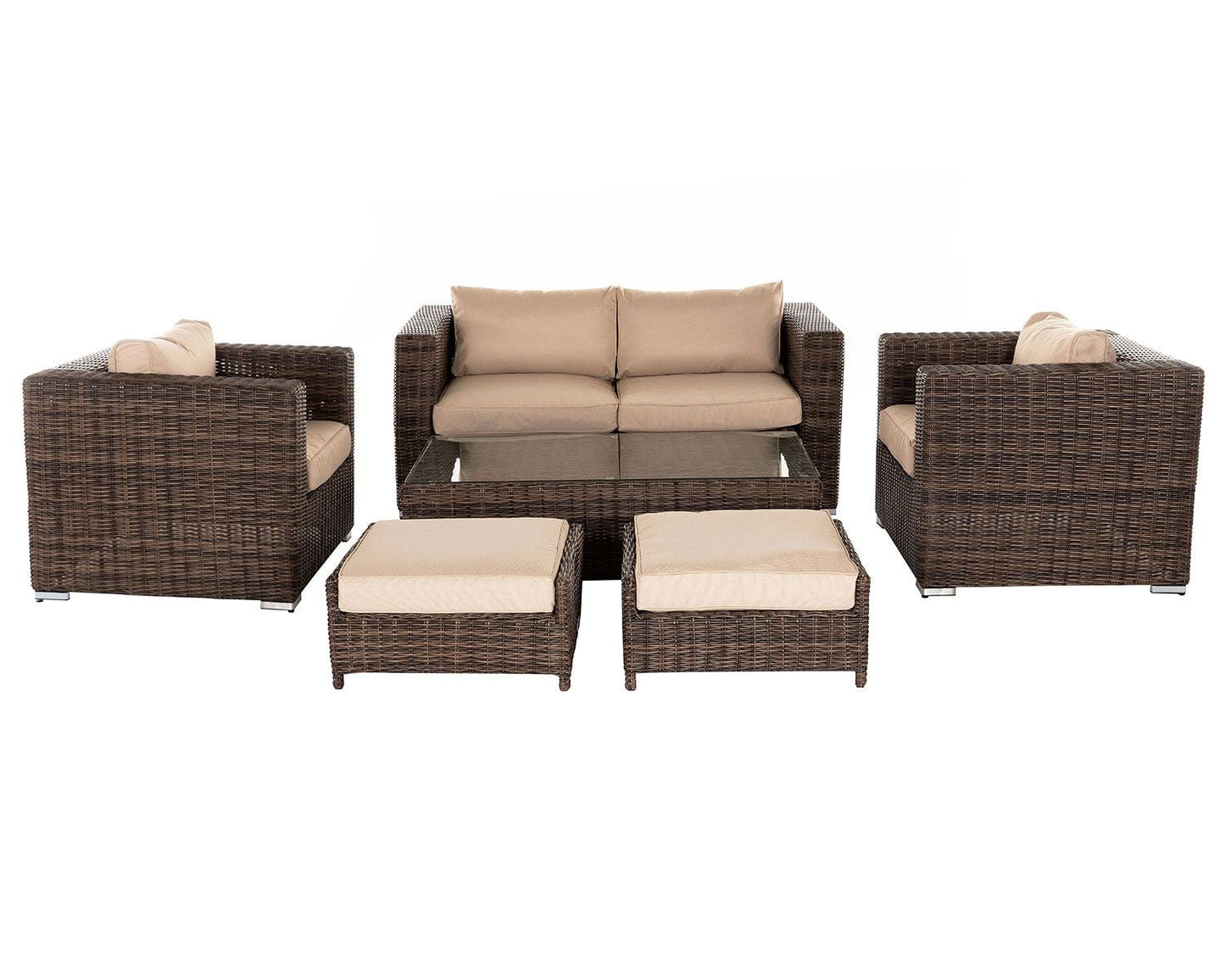 Ascot 2 Seat Sofa in Truffle and Champagne