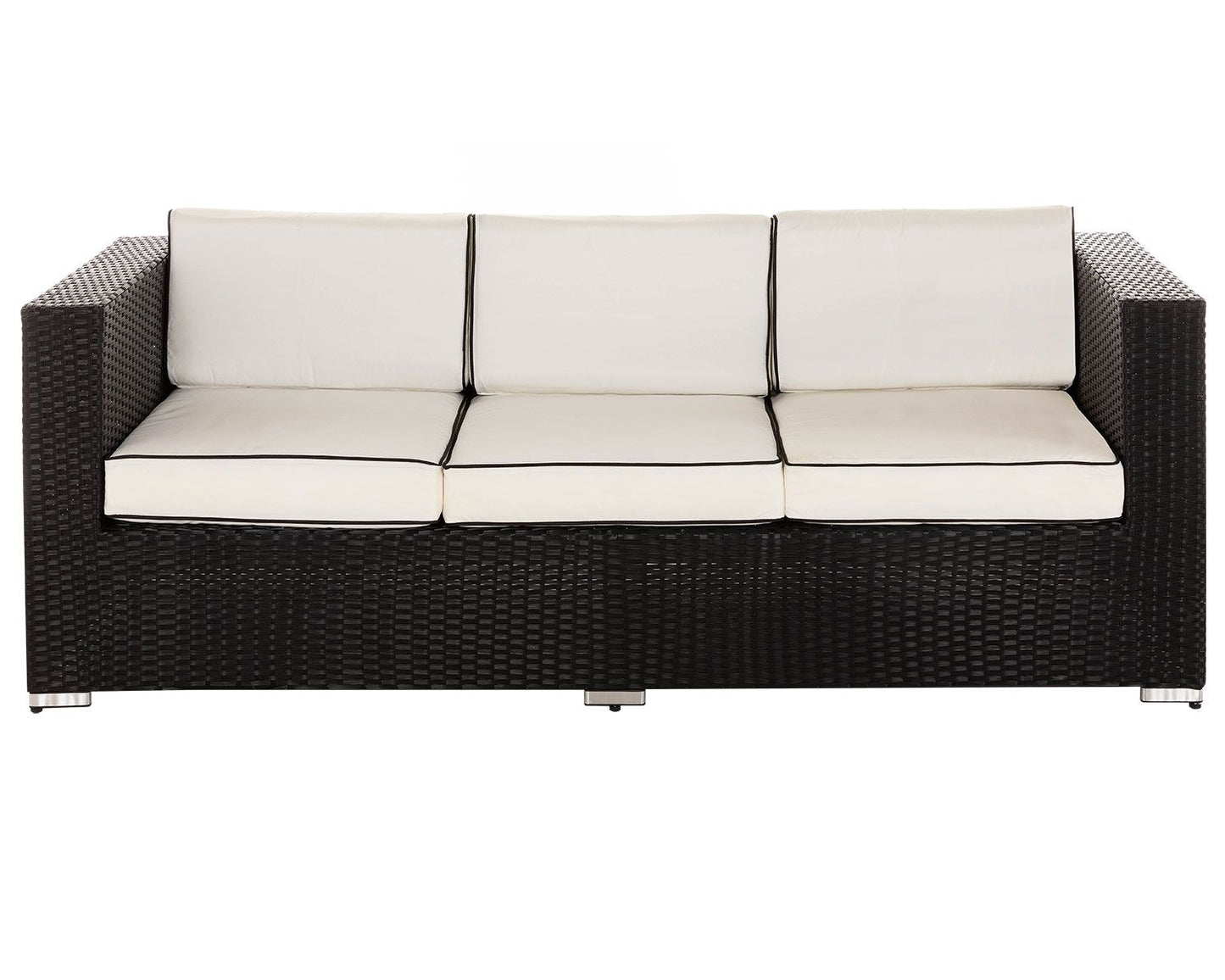 Ascot 3 Seat Sofa in Black and Vanilla