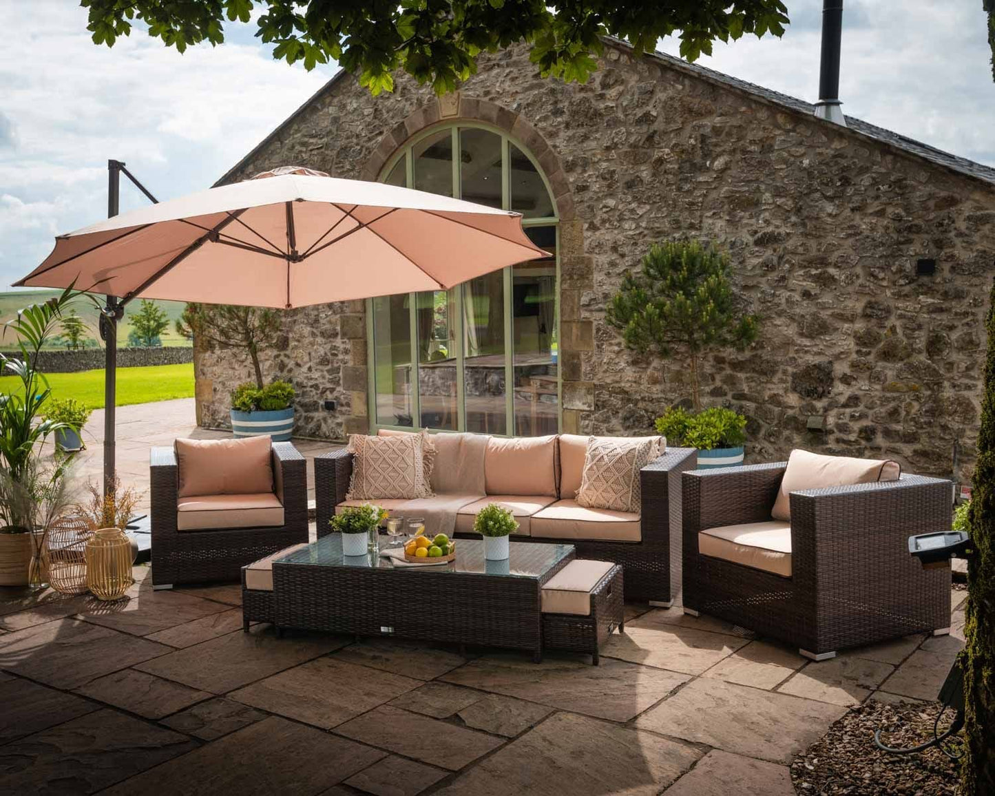 Ascot 3 Seat Sofa in Chocolate Mix and Coffee Cream