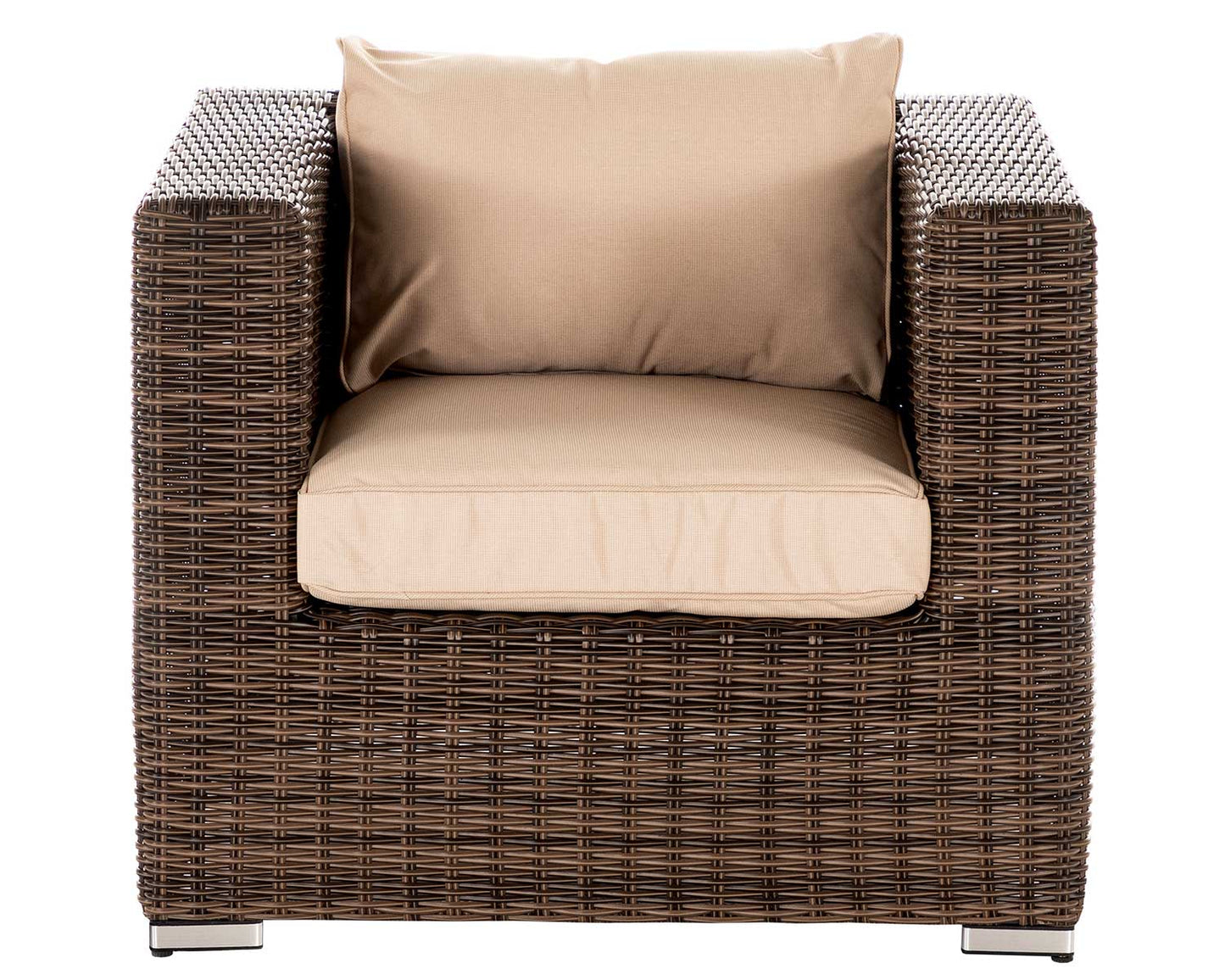 Ascot 3 Seater Rattan Garden Sofa Set in Premium Truffle Brown and Champagne