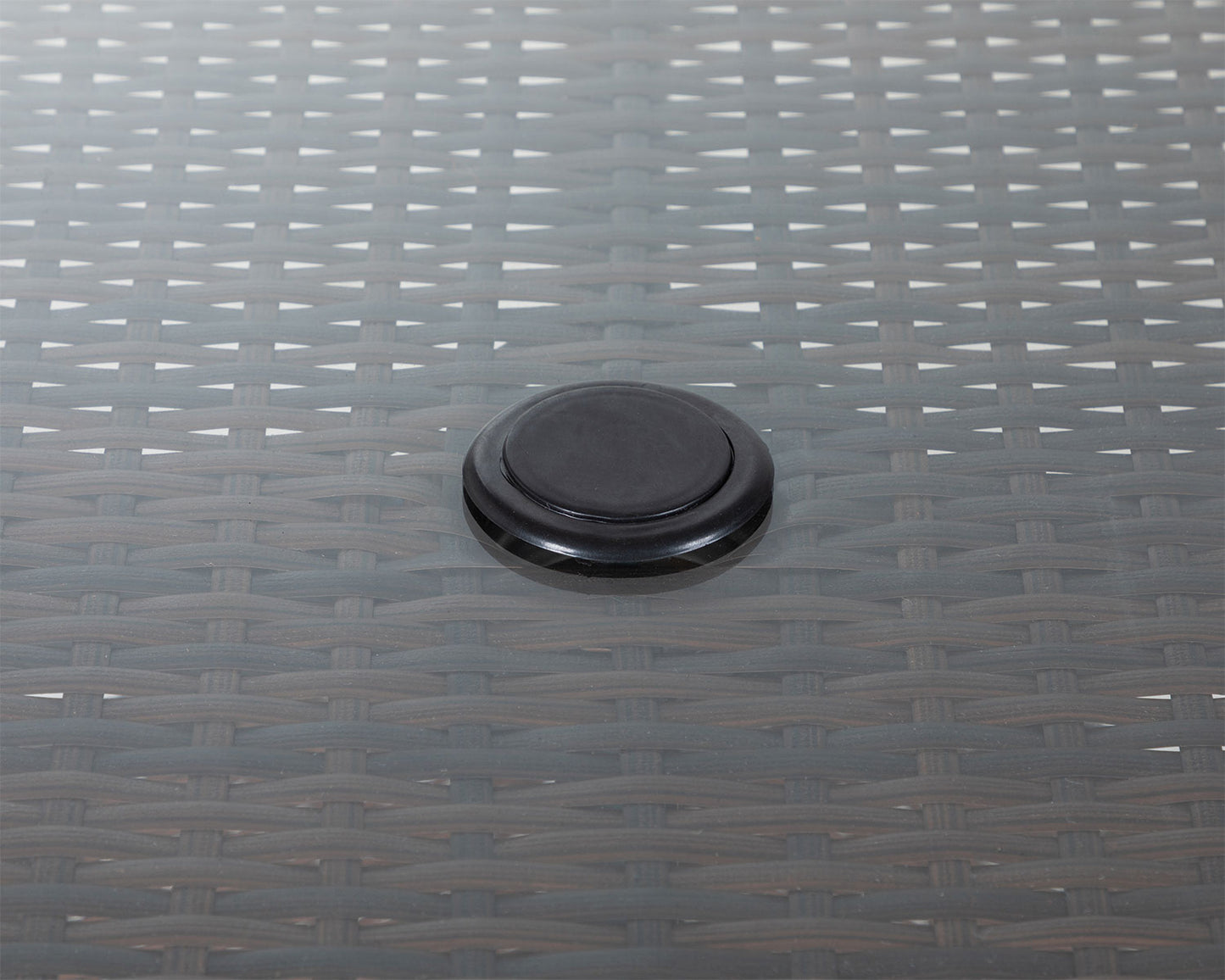 Cambridge 4 Rattan Garden Chairs and Small Round Dining Table Set in Chocolate and Cream