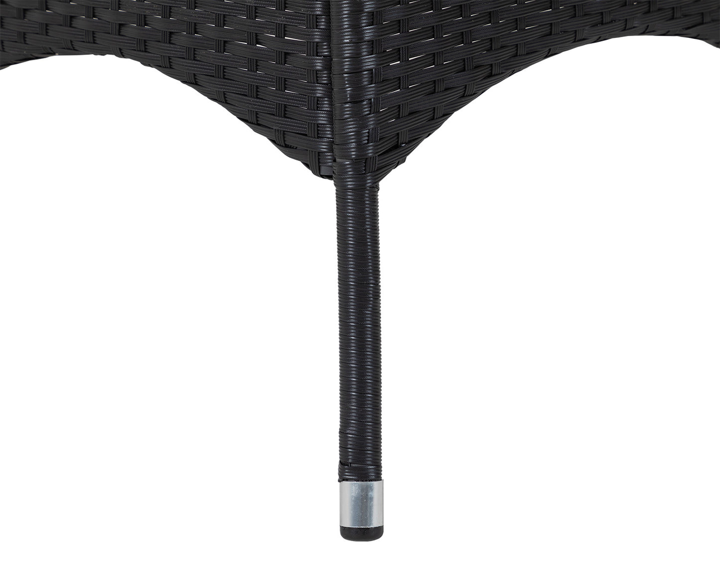 Cambridge 4 Rattan Garden Chairs and Small Round Dining Table Set in Black and Vanilla