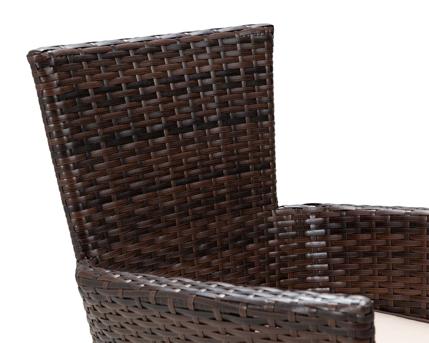 Cambridge 4 Rattan Garden Chairs and Rectangular Dining Table Set in Chocolate and Cream