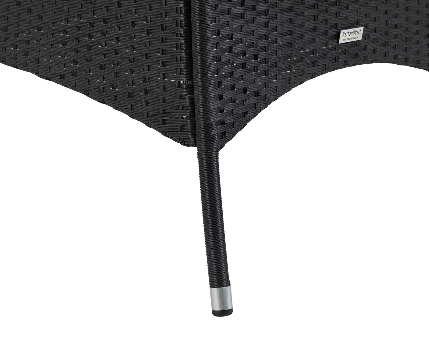 Cambridge 4 Rattan Garden Chairs and Rectangular Dining Table Set in Black and Vanilla