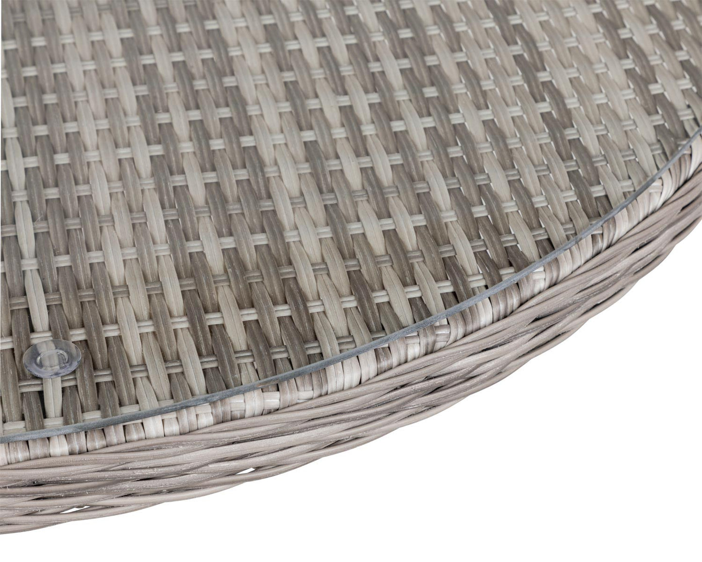 Cambridge 4 Rattan Chairs and Small Round Dining Table Set in Grey