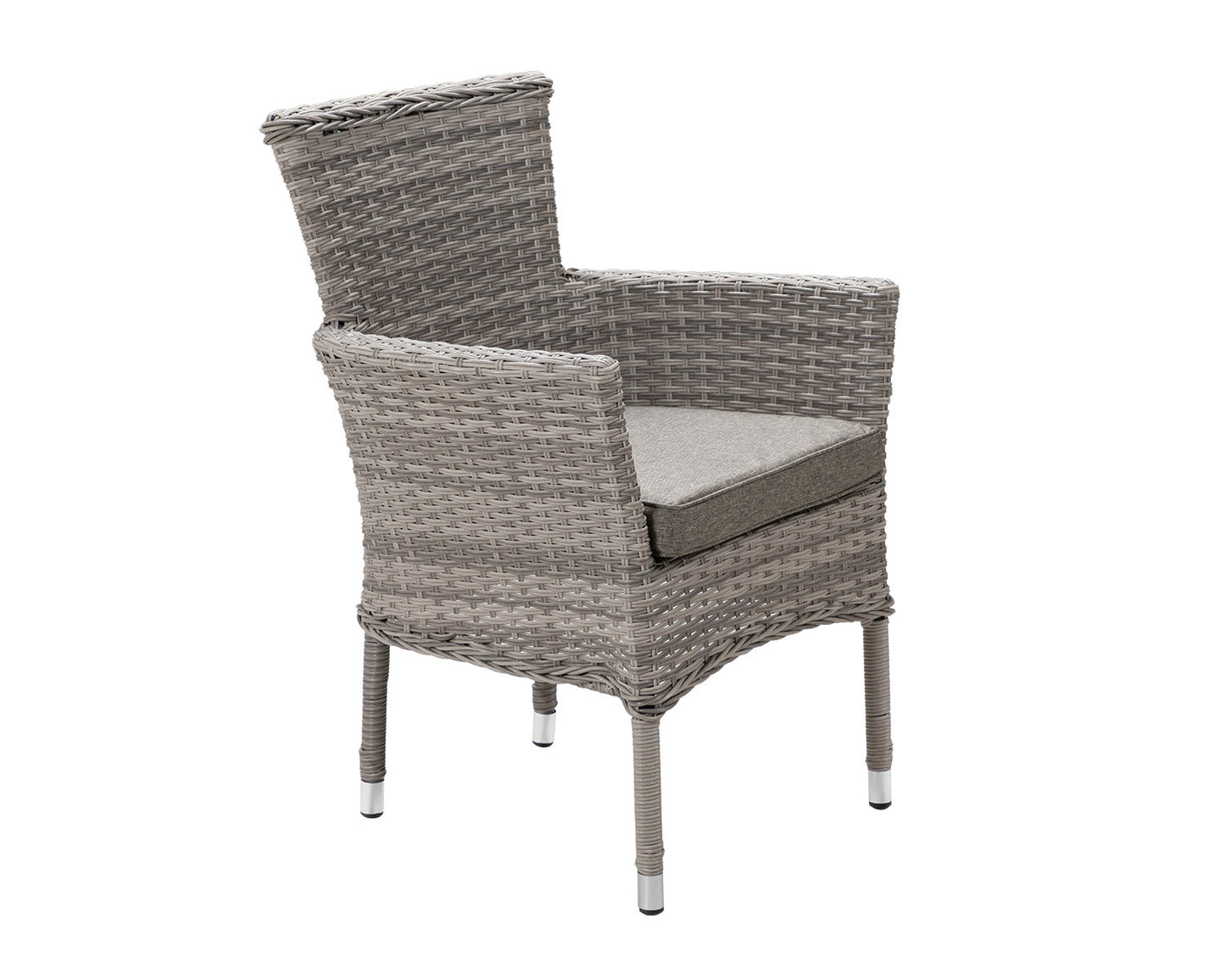 Cambridge 6 Rattan Chairs and Rectangular Dining Table Set in Grey