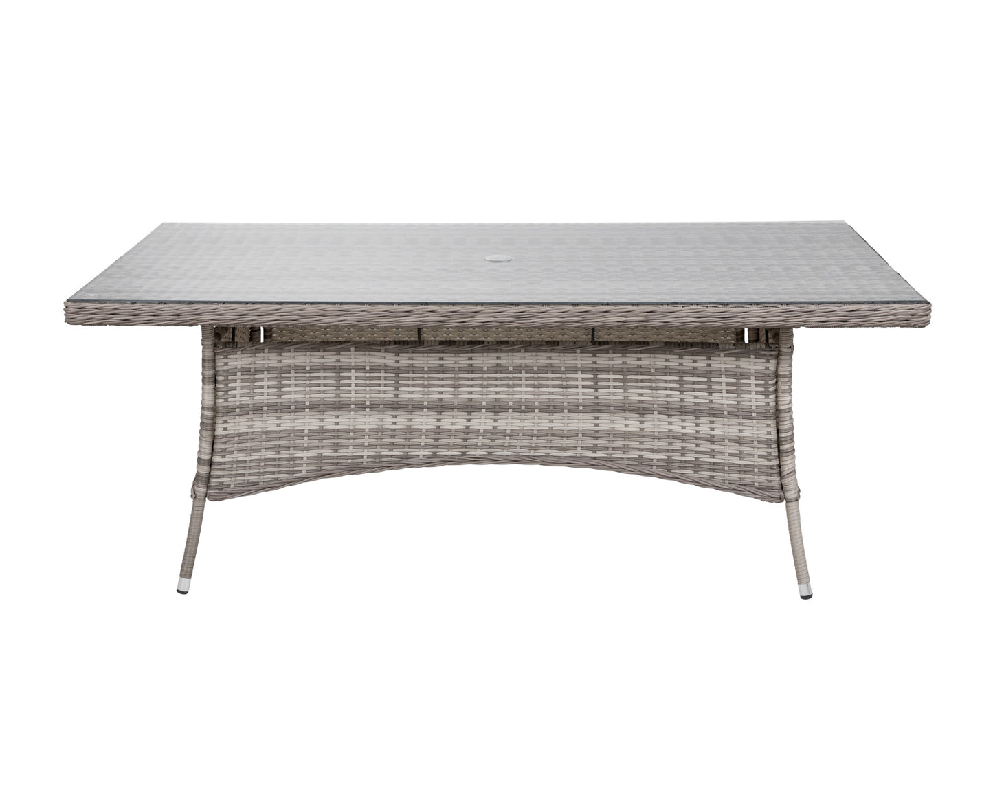 Cambridge 6 Rattan Chairs and Rectangular Dining Table Set in Grey