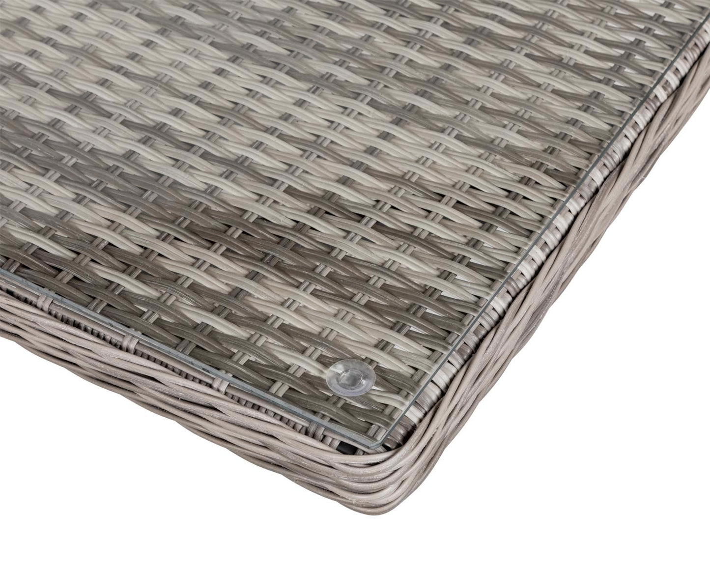 Cambridge 6 Rattan Chairs and Rectangular Dining Table Set in Grey