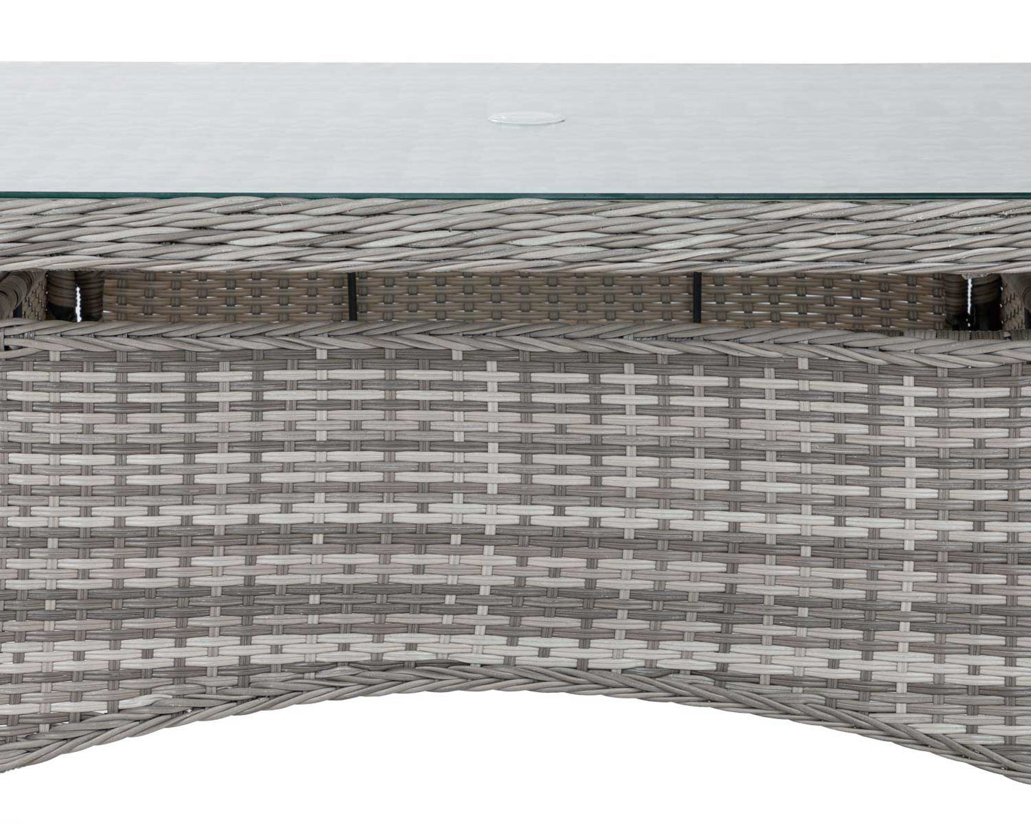 Cambridge 6 Rattan Chairs and Small Rectangular Dining Table Set in Grey