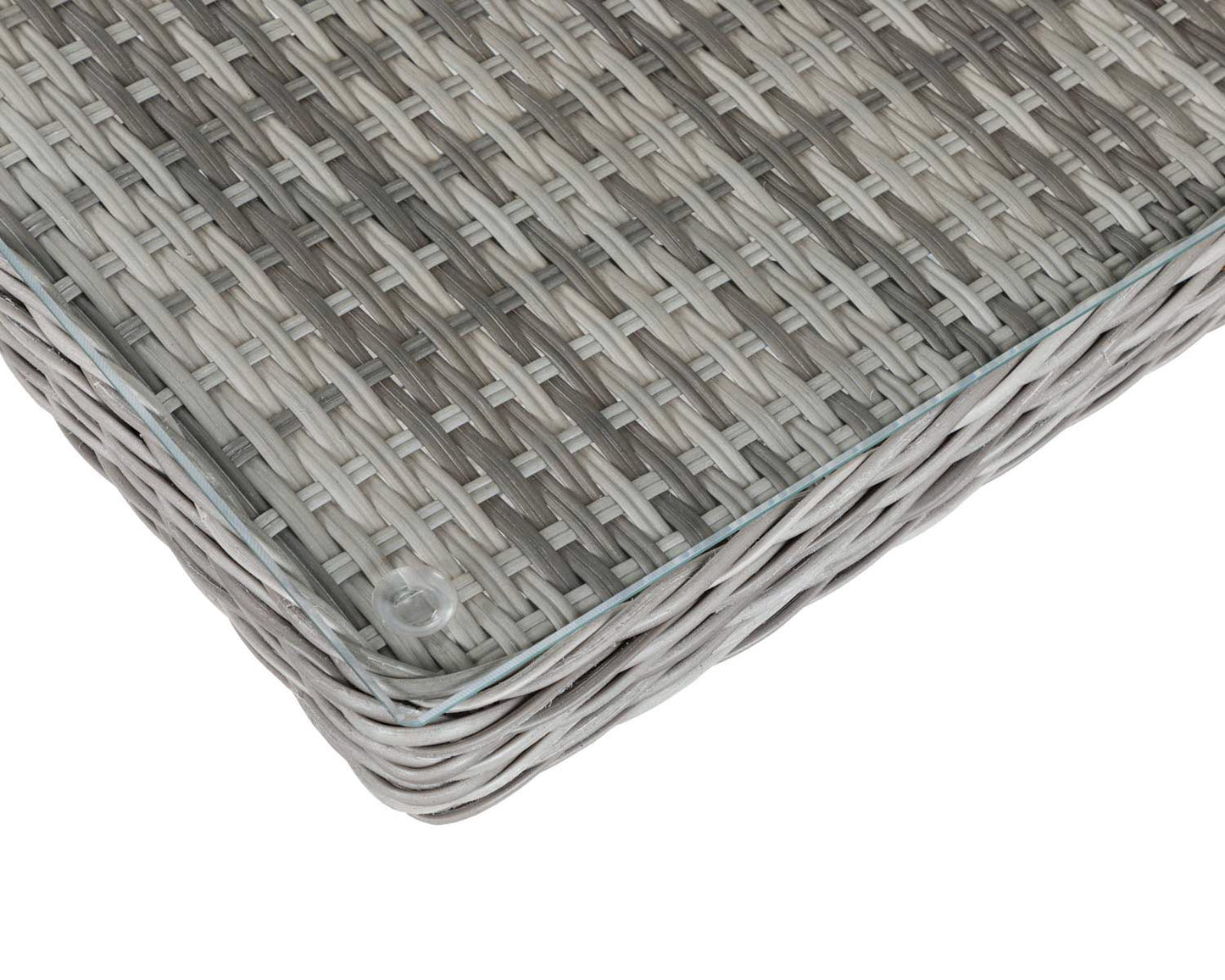 Cambridge 6 Rattan Chairs and Small Rectangular Dining Table Set in Grey