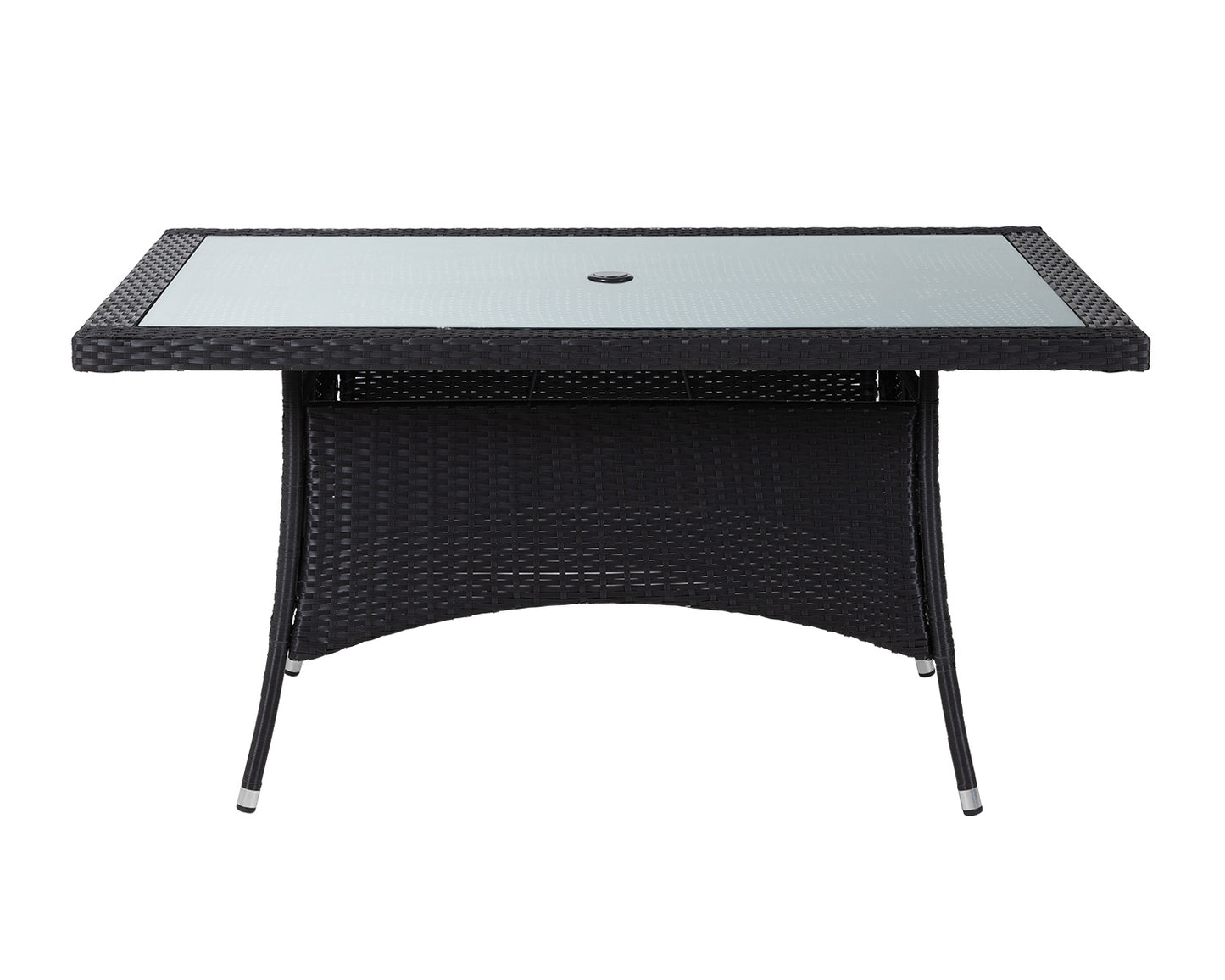 Cambridge 6 Chairs and Small Rectangular Dining Table Set in Black and Vanilla