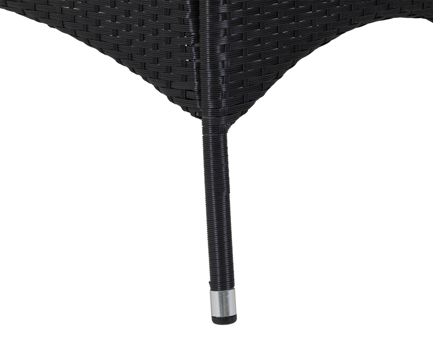 Cambridge 4 Rattan Garden Chairs and Small Rectangular Dining Table Set in Black and Vanilla