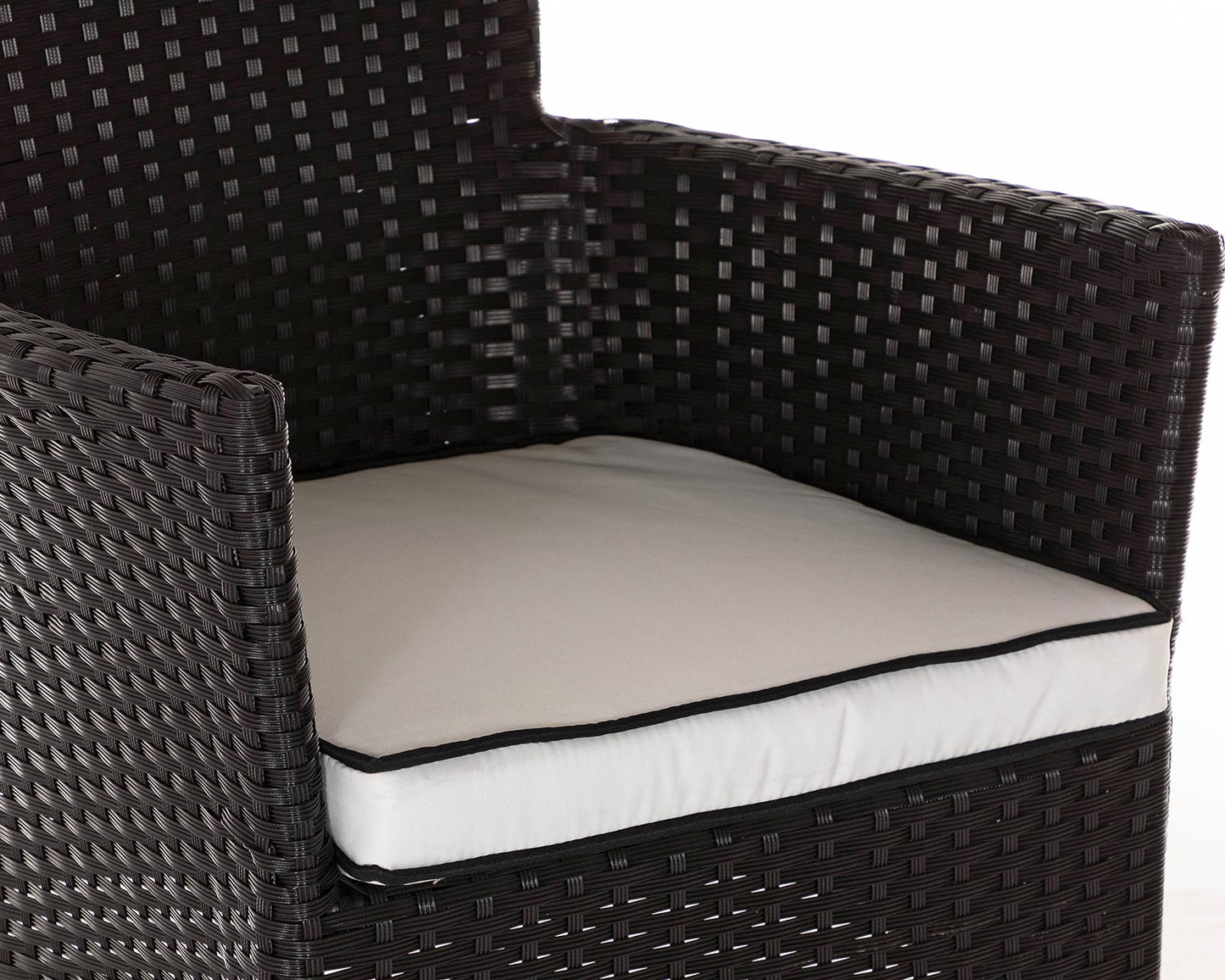 Cambridge 4 Stackable Chairs and Square Dining Table in Black and Vanilla