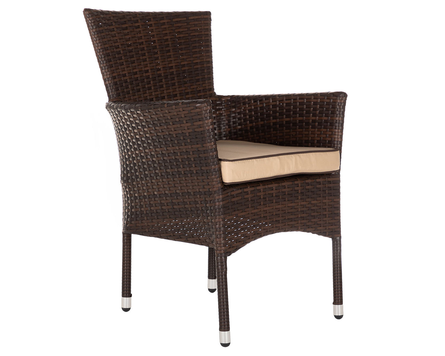 Cambridge 4 Stackable Chairs and Square Dining Table in Chocolate and Cream