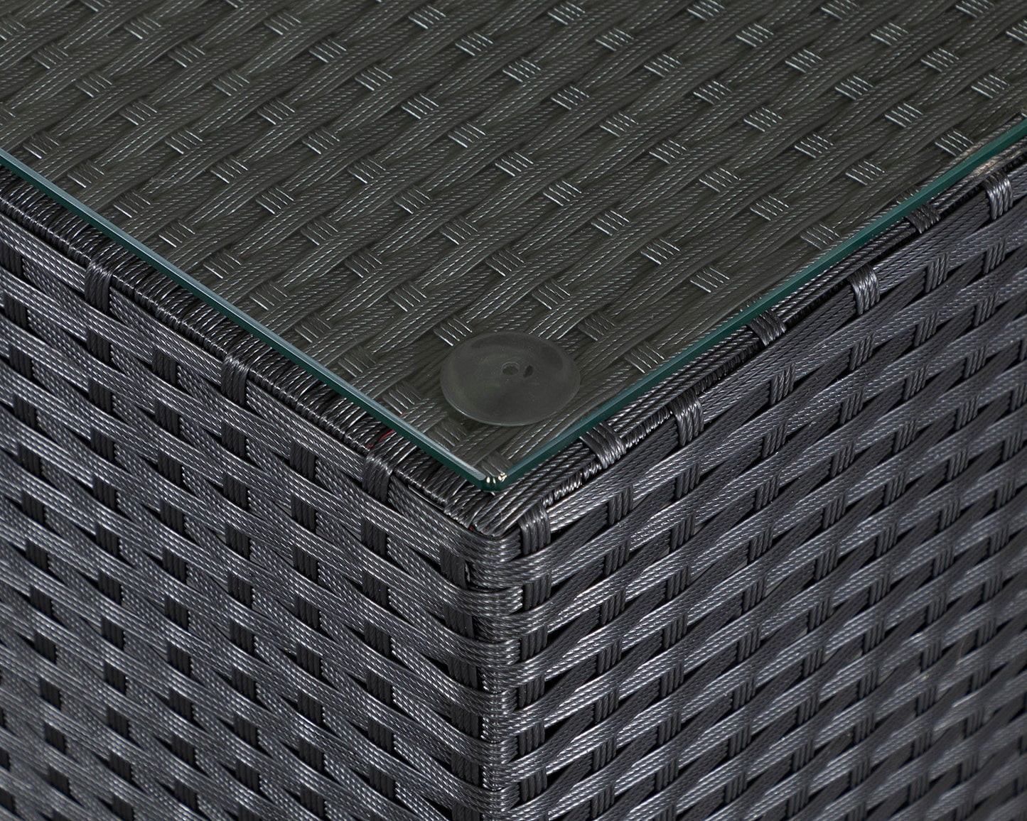 Cambridge Rattan Garden Bistro Square Set in Black and Vanilla