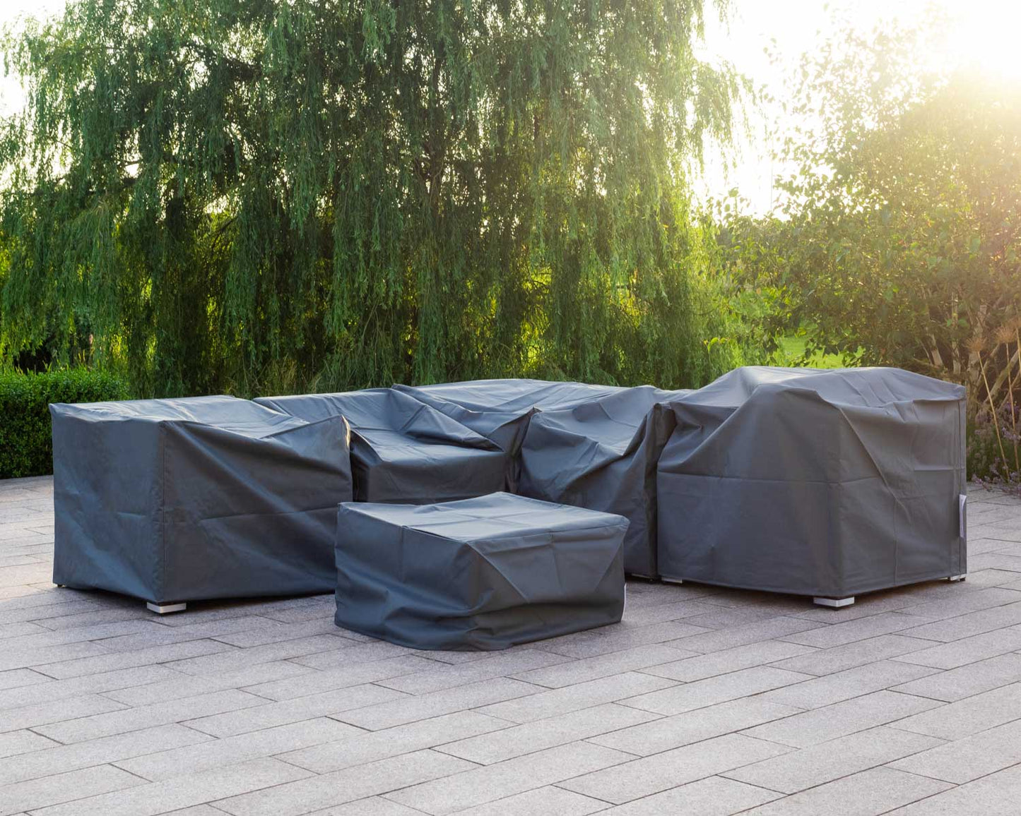 Florida 6 Piece Rattan Garden Corner Sofa Set in Chocolate and Cream