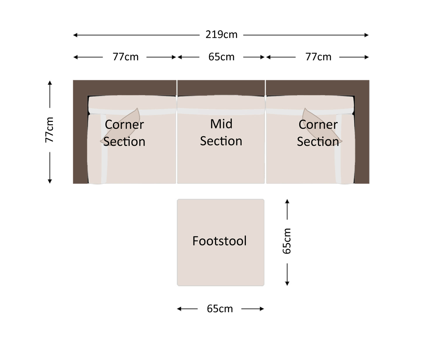Florida 4 Piece Rattan Garden Corner Sofa Set in Premium Truffle Brown and Champagne