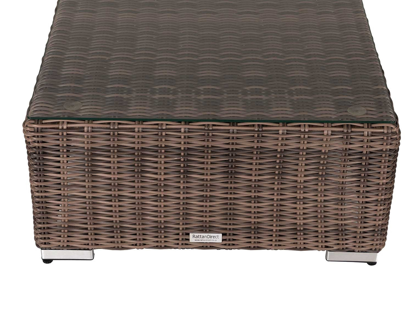 Florida 4 Piece Rattan Garden Corner Sofa Set in Premium Truffle Brown and Champagne