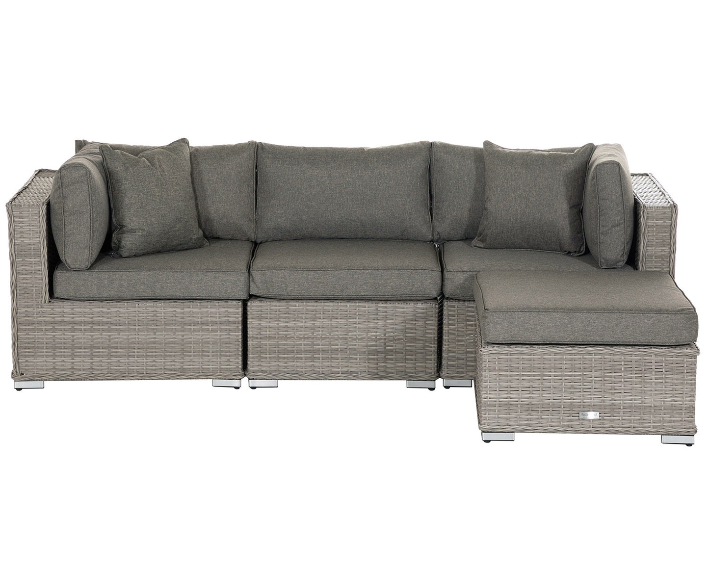 Florida 4 Piece Rattan Garden Corner Sofa Set in Grey