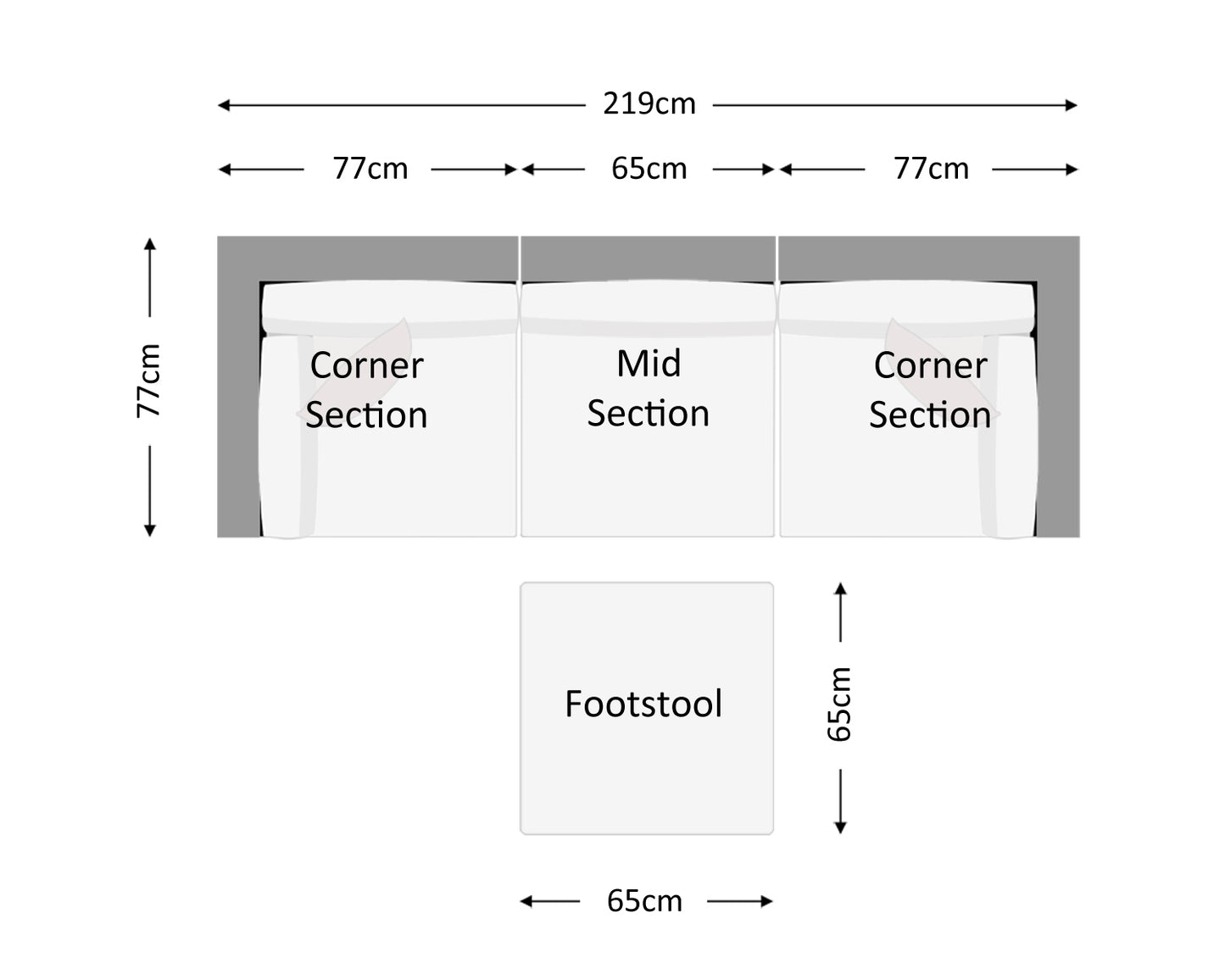Florida 4 Piece Rattan Garden Corner Sofa Set in Grey