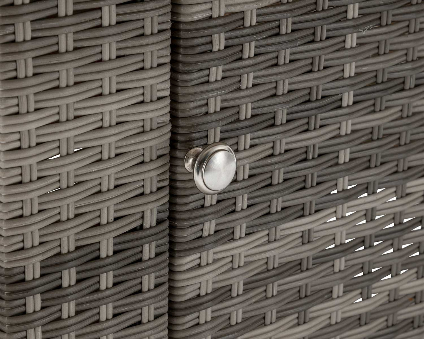 Riviera 4 Rattan Garden Chairs and Square Fire Pit Dining Table in Grey