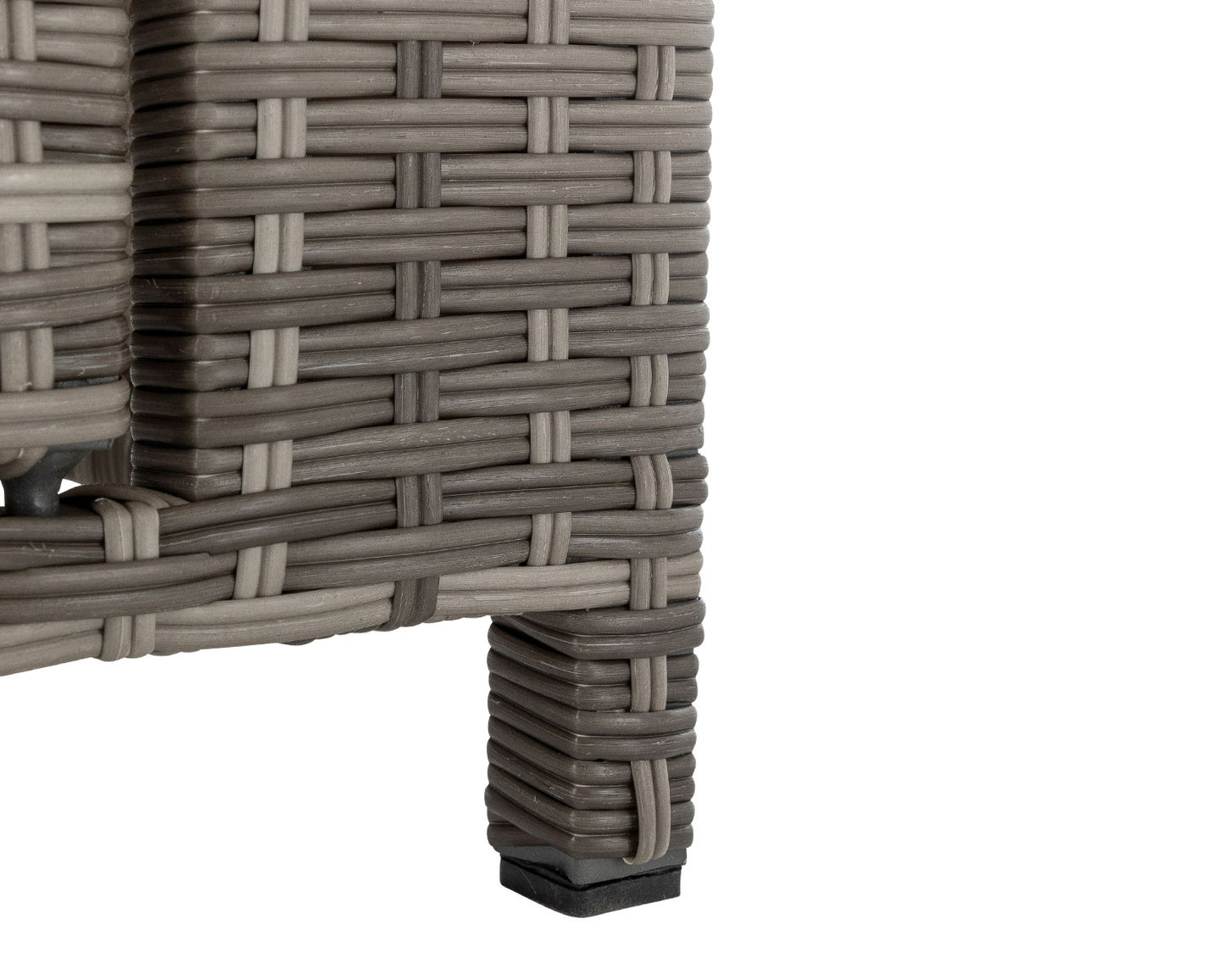 Marseille 4 Rattan Garden Chairs and Square Fire Pit Dining Table in Grey