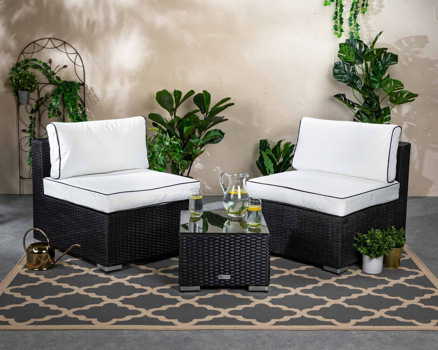 Florida Bistro Set - Black and Vanilla