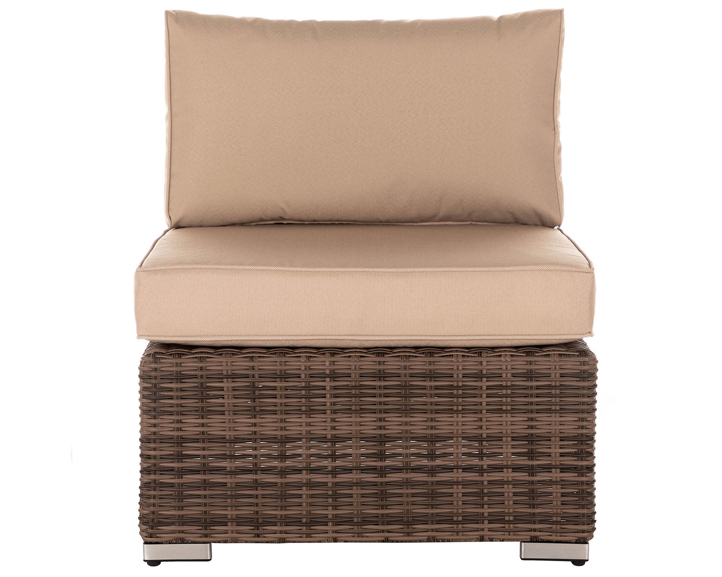 Florida Bistro Set with Small Square side Table - Premium Truffle Brown and Champagne