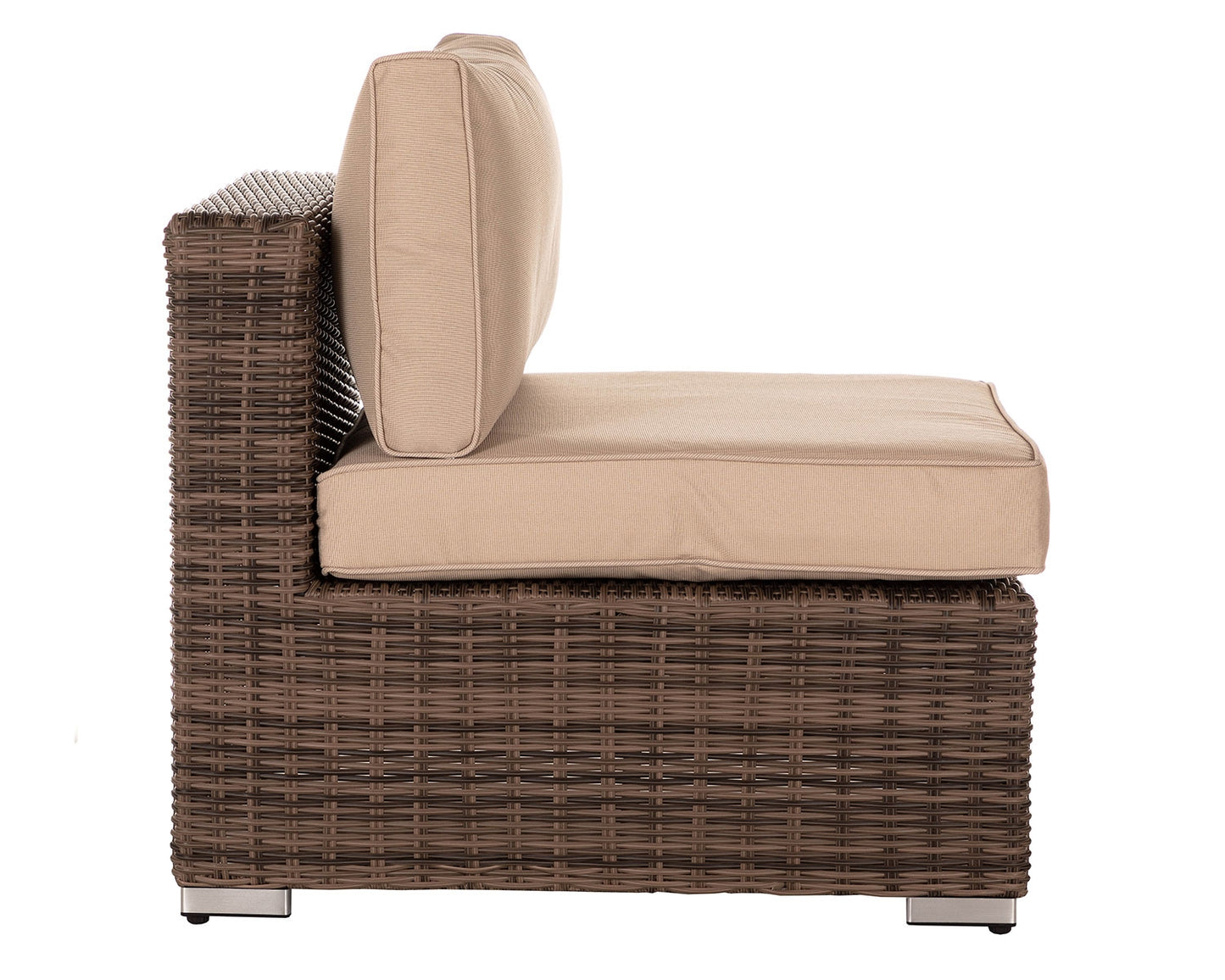 Florida Bistro Set with Small Square side Table - Premium Truffle Brown and Champagne