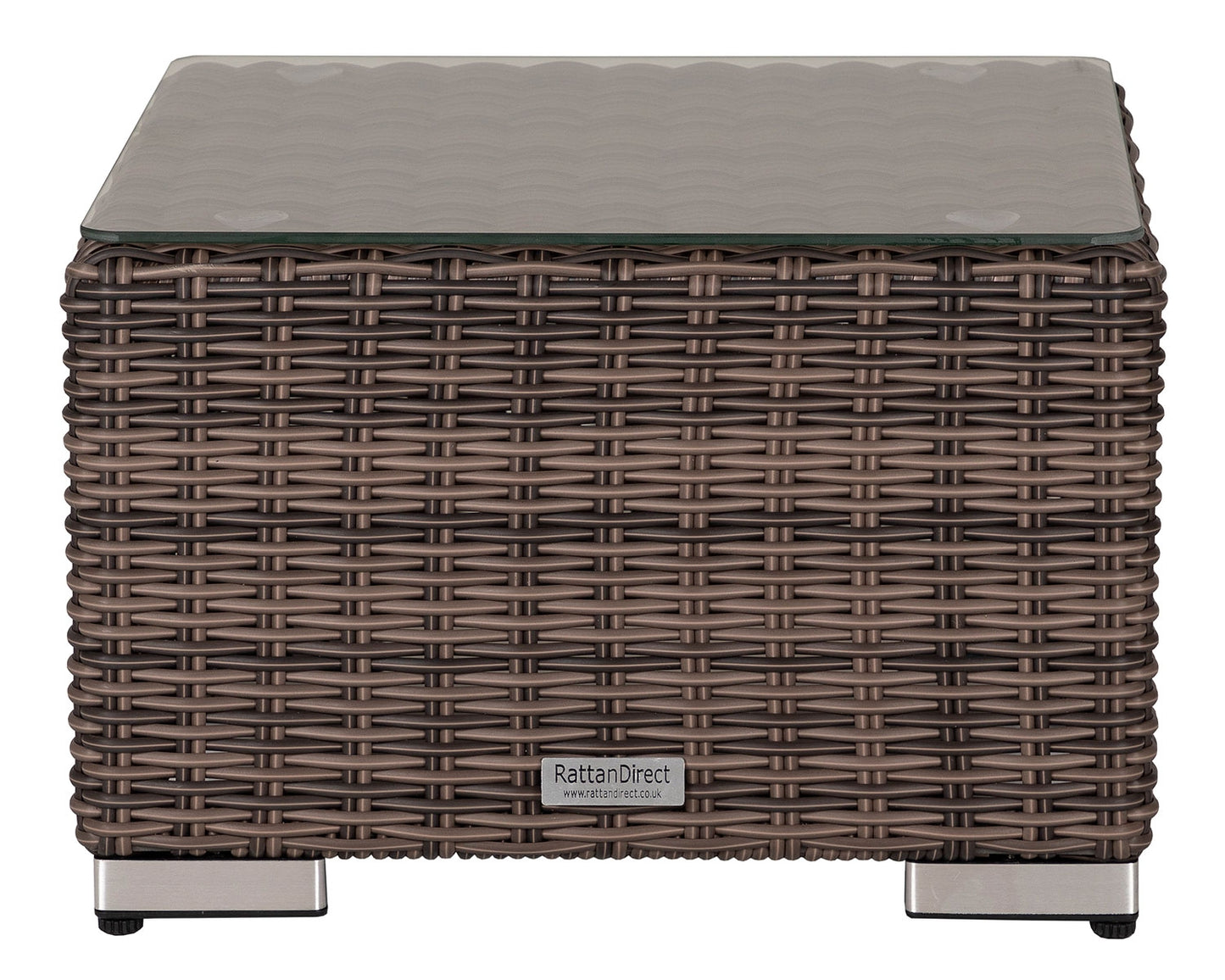 Florida Bistro Set with Small Square side Table - Premium Truffle Brown and Champagne