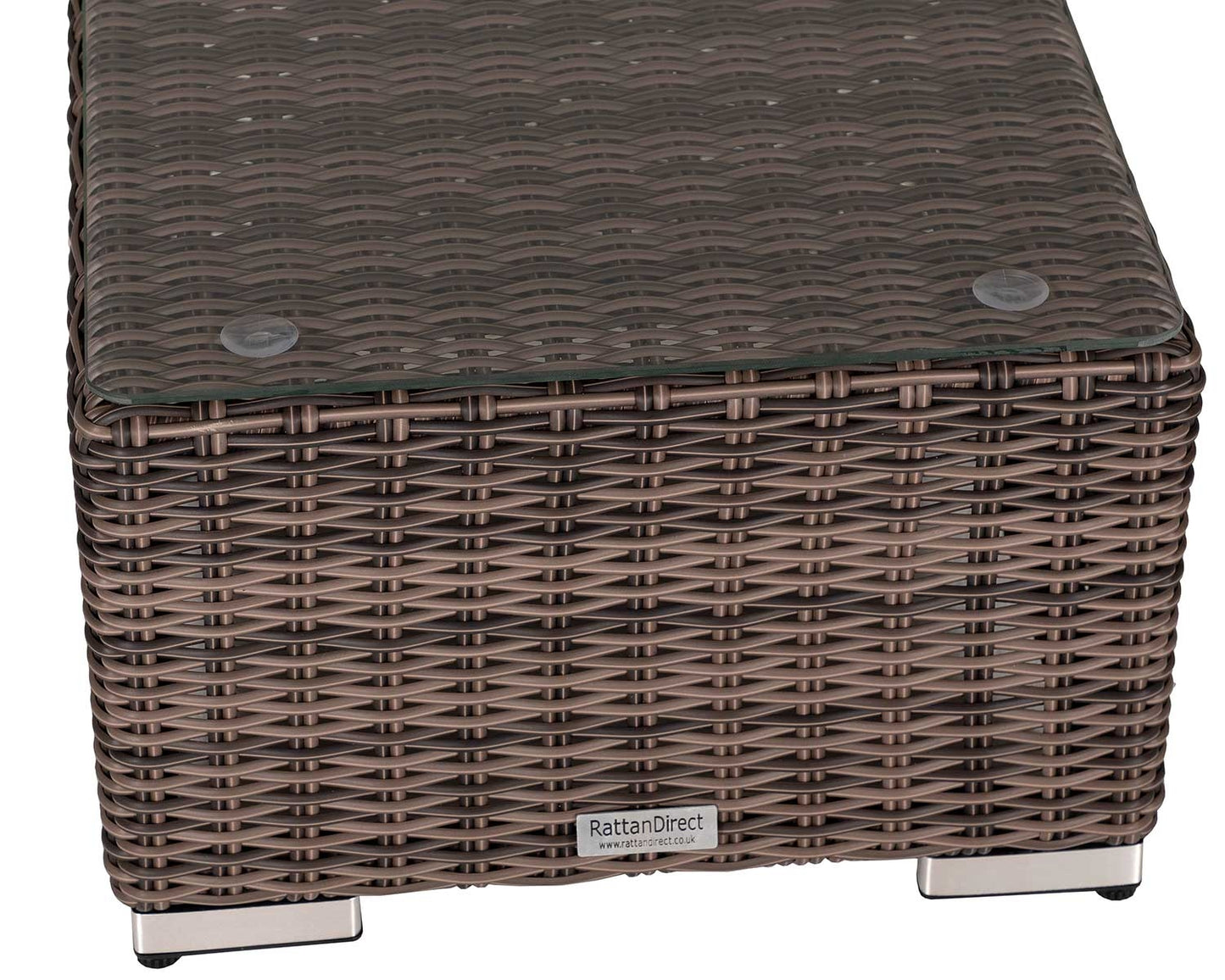 Florida Bistro Set with Small Square side Table - Premium Truffle Brown and Champagne