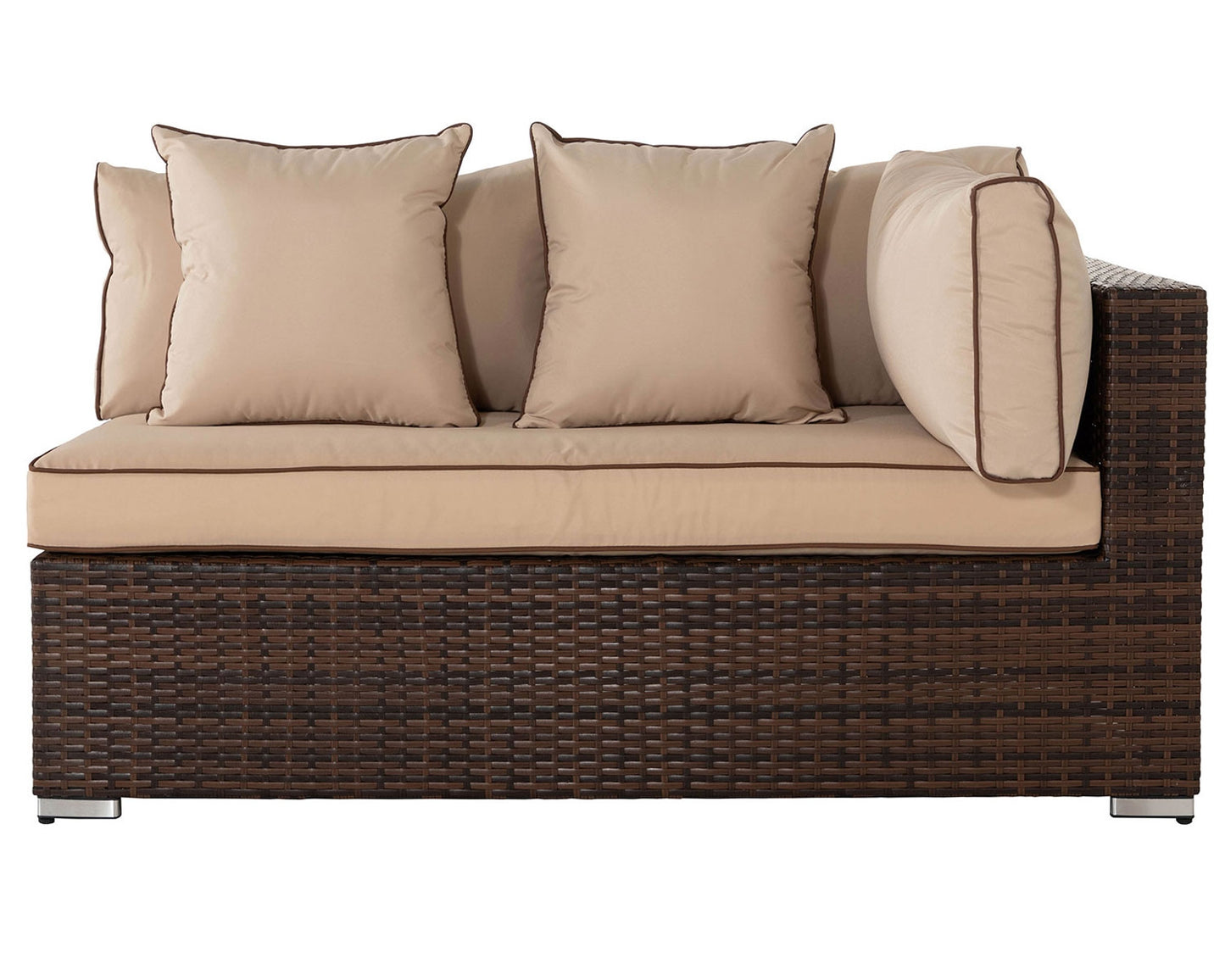 Monaco Rattan Garden Day Bed Sofa Set in Chocolate and Cream
