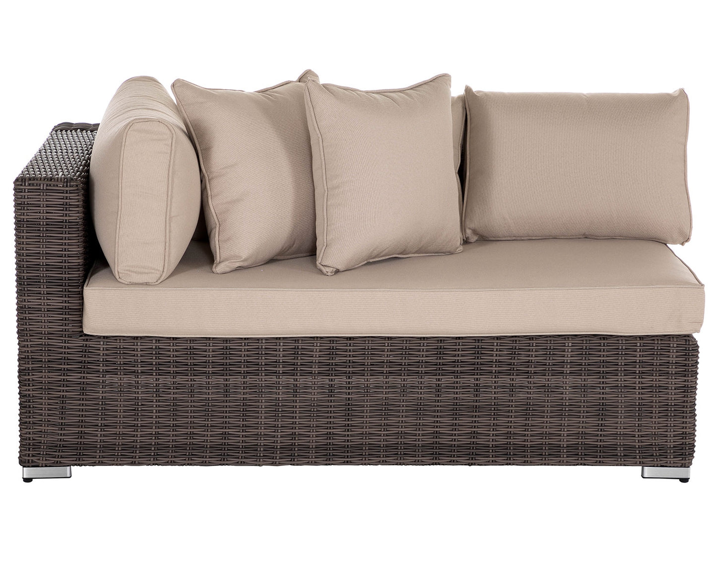 Monaco Rattan Garden Lefthand Corner Sofa Set in Premium Truffle Brown and Champagne