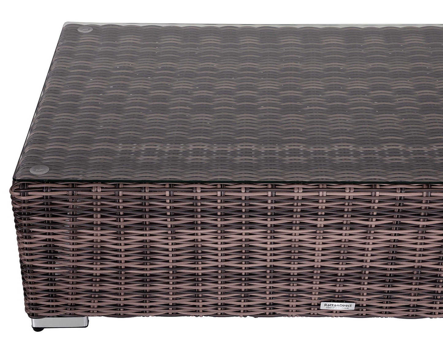 Monaco Rattan Garden Lefthand Corner Sofa Set in Premium Truffle Brown and Champagne