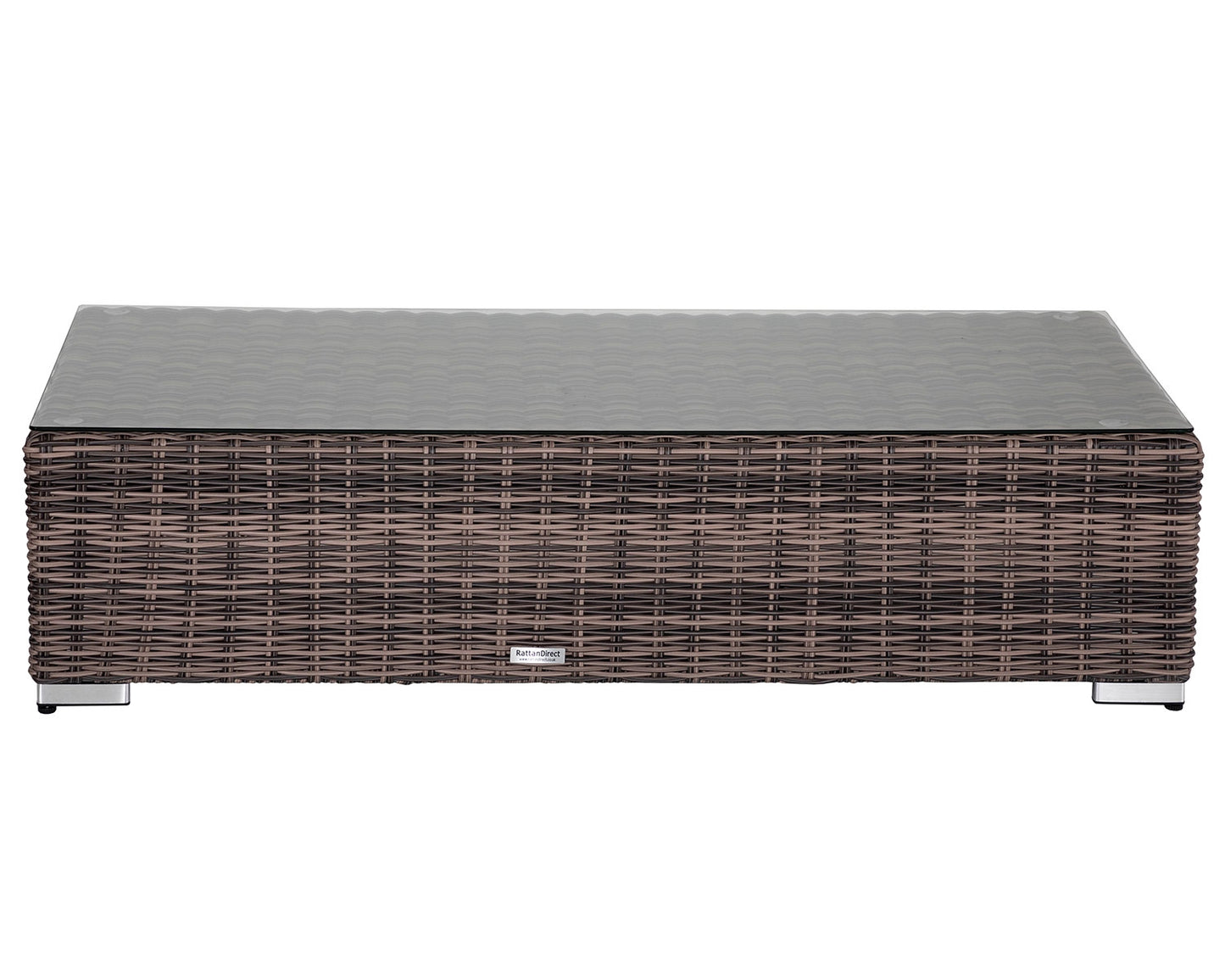 Monaco Rattan Garden Righthand Corner Sofa Set in Premium Truffle Brown and Champagne