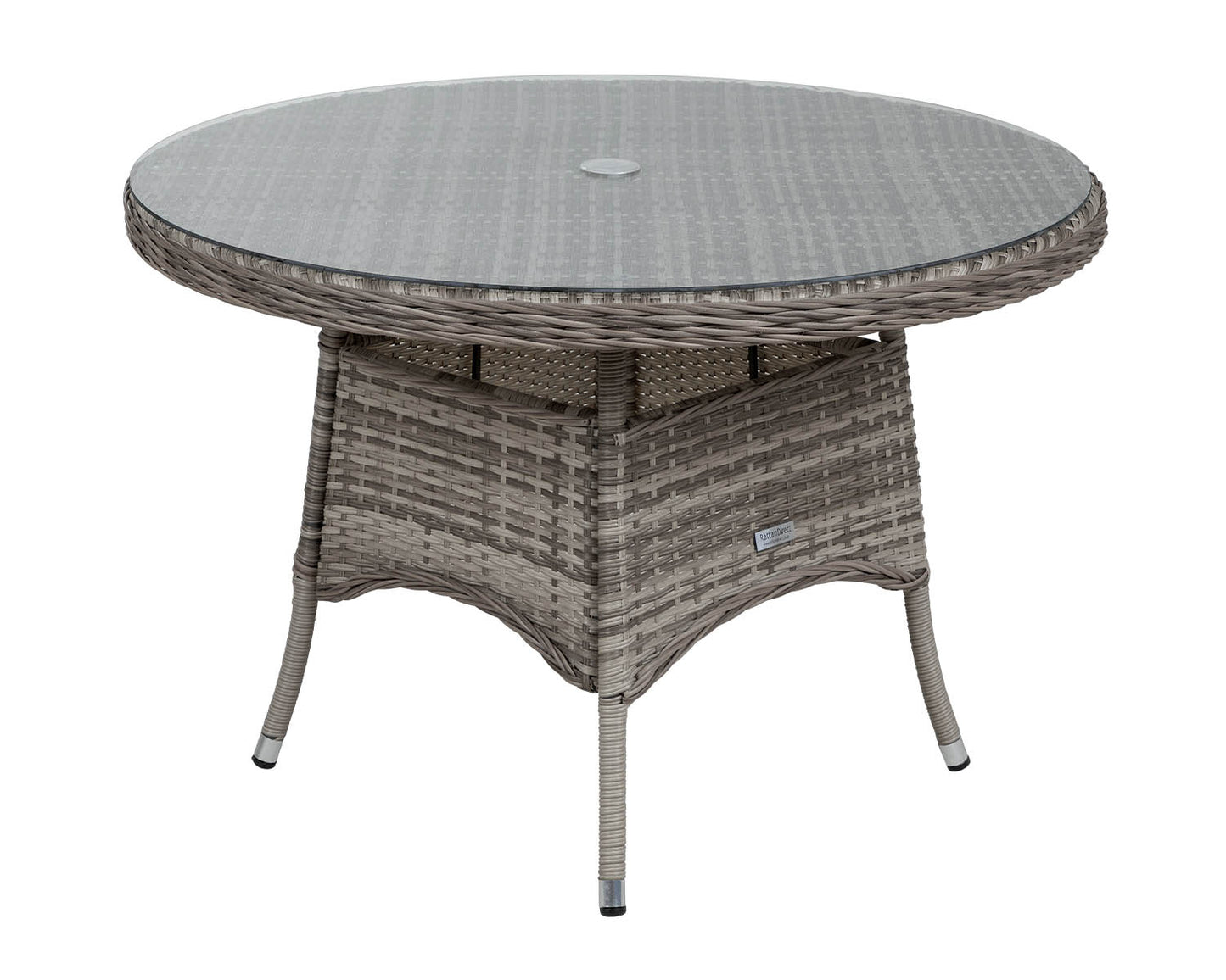 Marseille 4 Rattan Garden Dining Chairs and Small Round Table in Grey