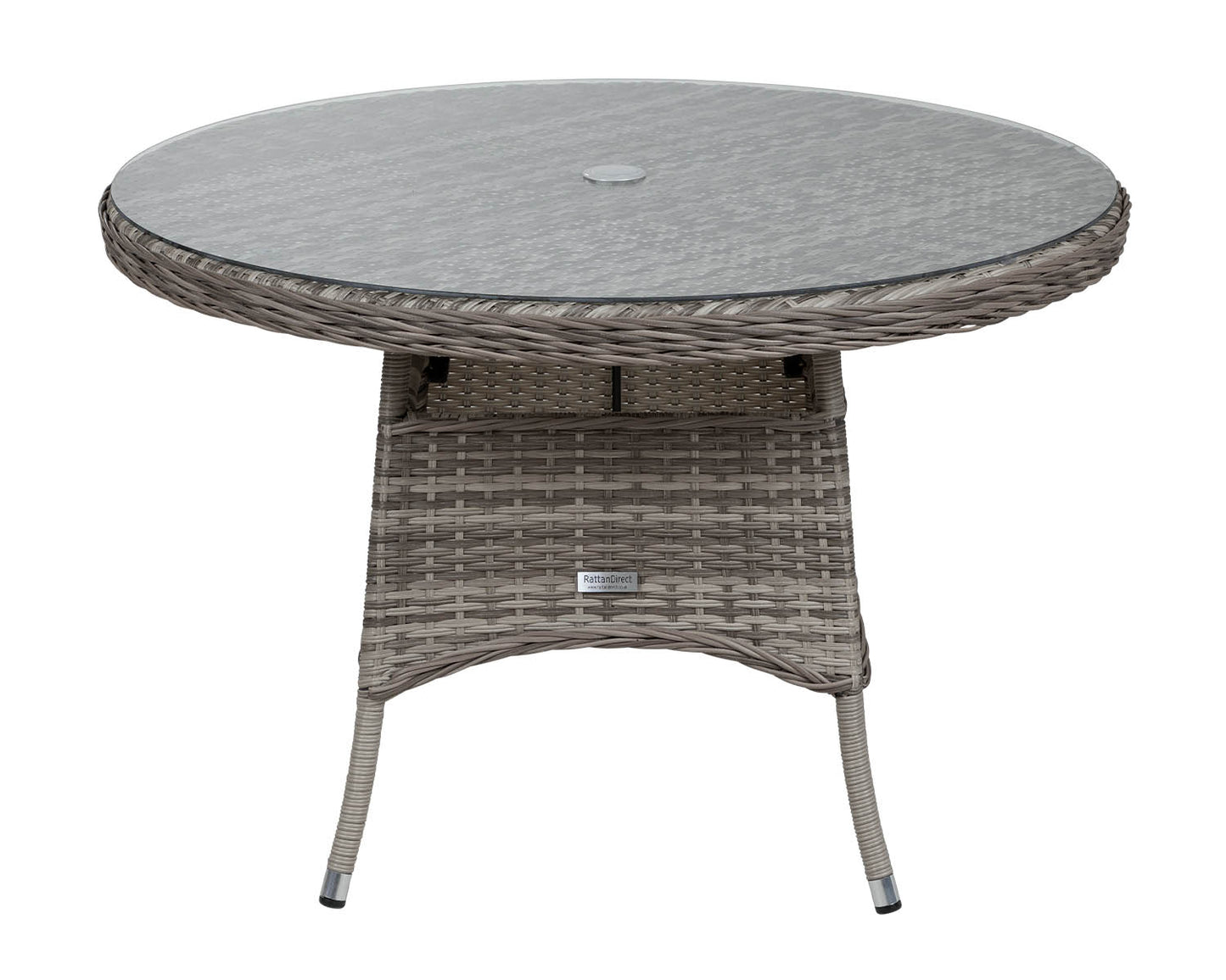 Marseille 4 Rattan Garden Dining Chairs and Small Round Table in Grey