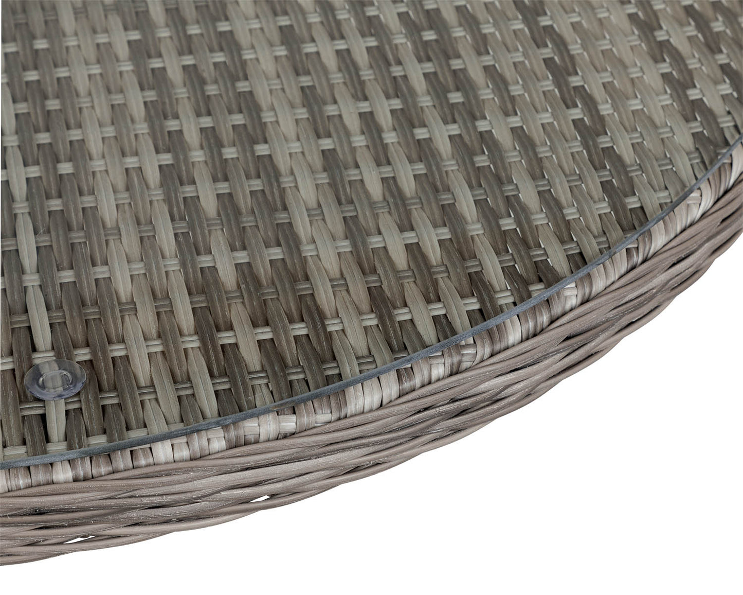 Marseille 4 Rattan Garden Dining Chairs and Small Round Table in Grey