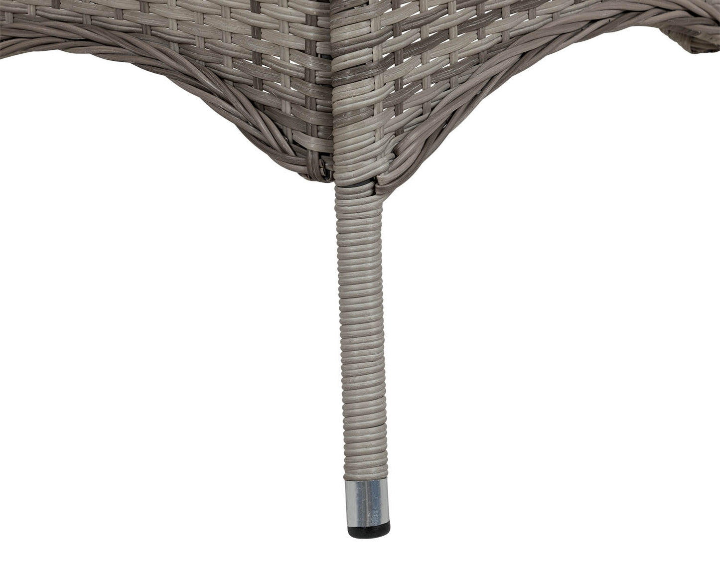 Marseille 4 Rattan Garden Dining Chairs and Small Round Table in Grey