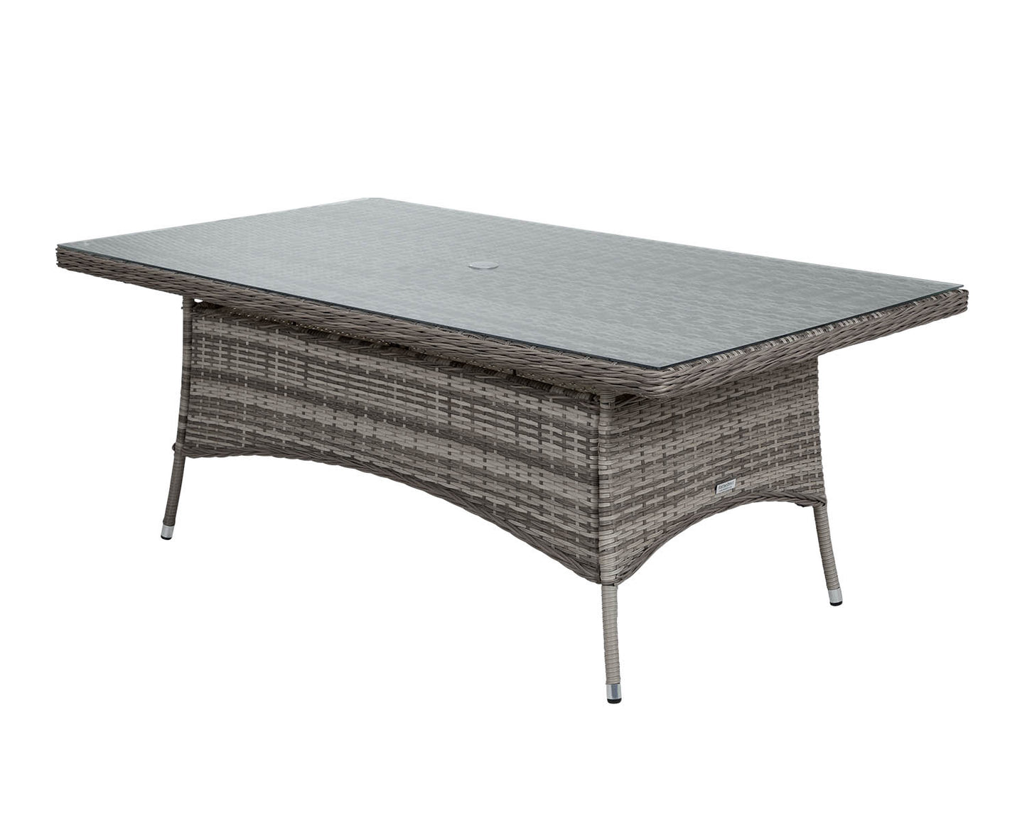 Marseille 6 Rattan Garden Dining Chairs and Large Rectangular Table in Grey