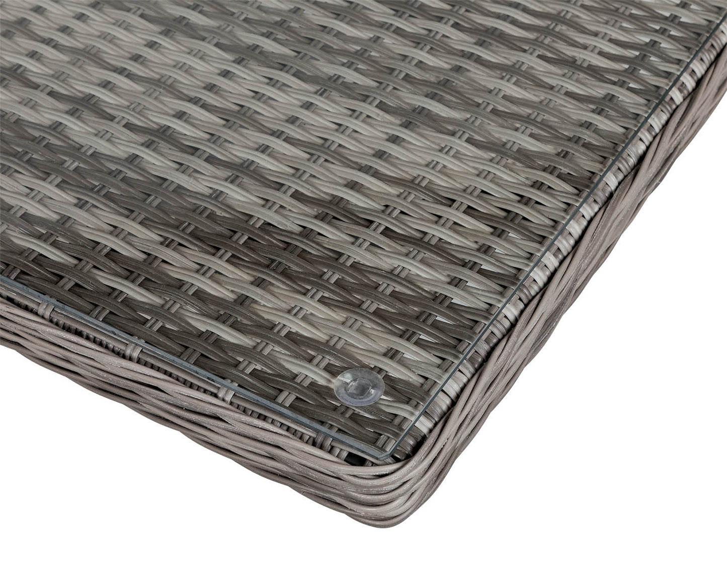 Marseille 6 Rattan Garden Dining Chairs and Large Rectangular Table in Grey